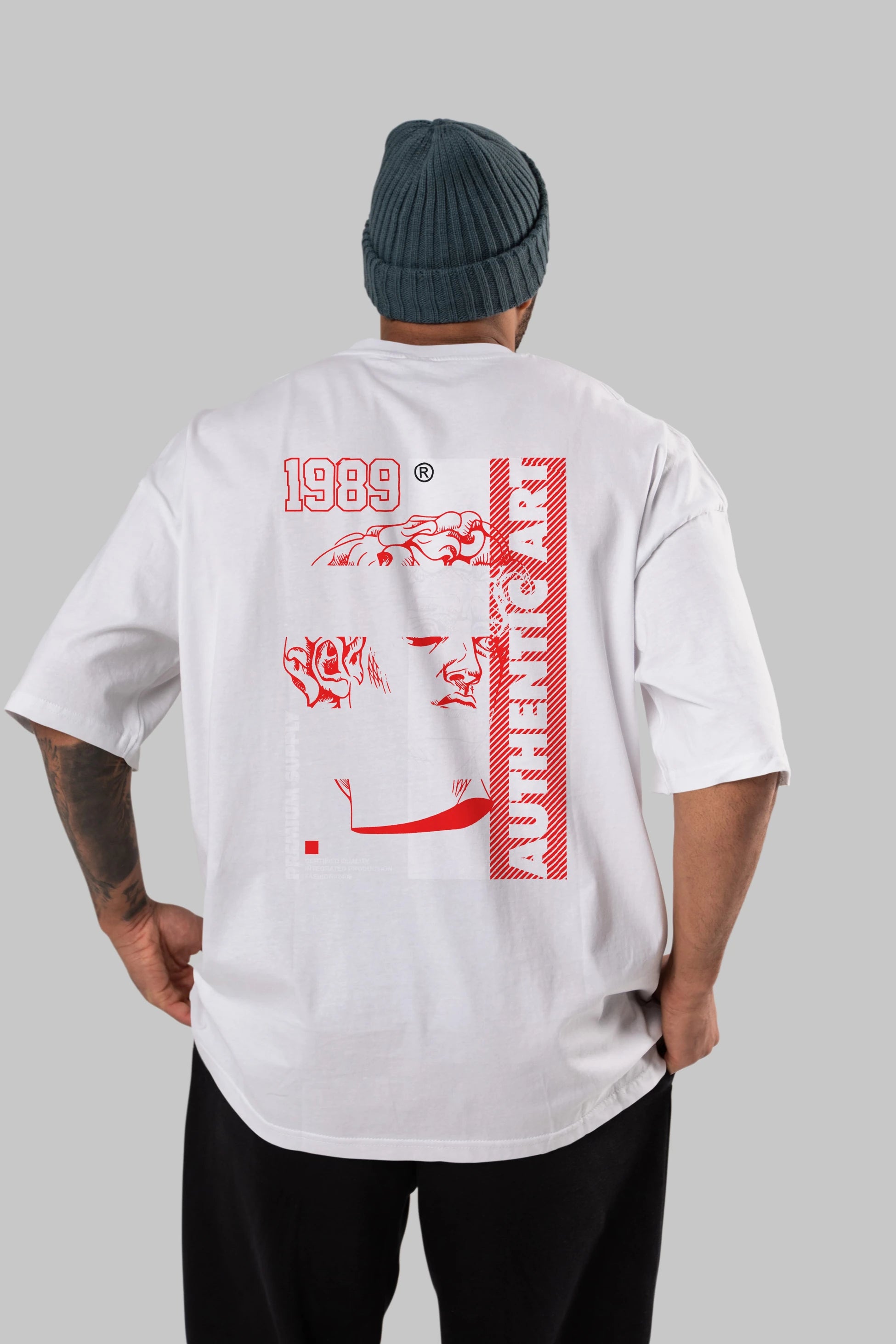 Authentic Art Arka Baskılı Oversize t-shirt Erkek Kadın Unisex