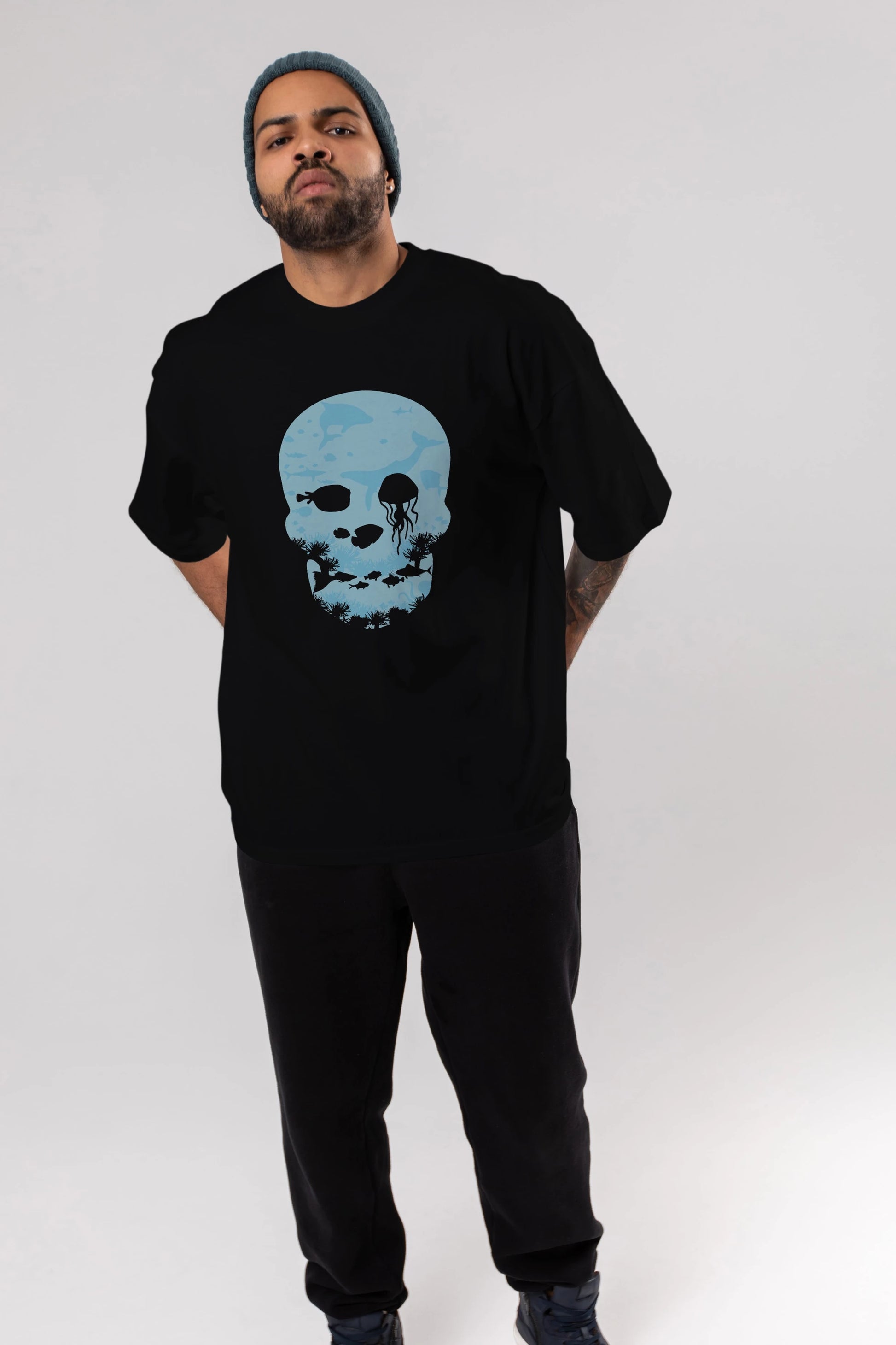 Dead Sea Ön Baskılı Oversize t-shirt %100 pamuk Erkek Kadın Unisex