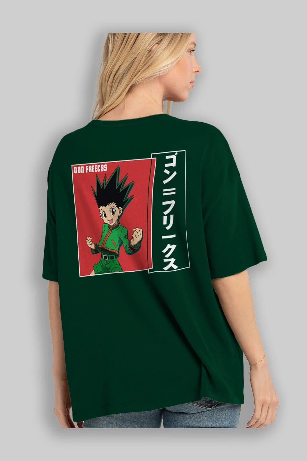 Gon Freecss HUNTER X HUNTER 5 Anime Arka Baskılı Oversize t-shirt Erkek Kadın Unisex