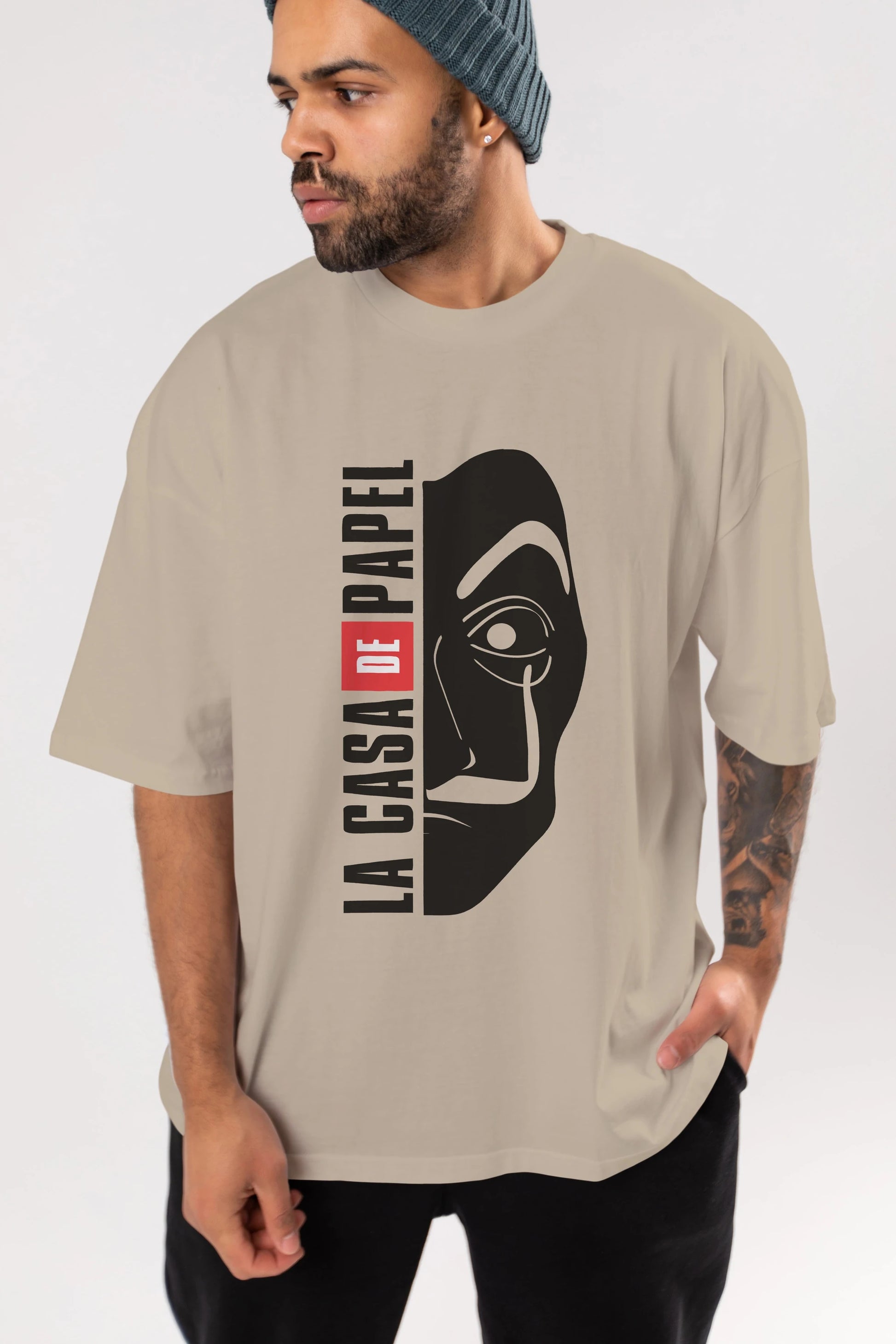 La Casa De Papel (3) Ön Baskılı Oversize t-shirt Erkek Kadın Unisex %100 Pamuk Bisiklet Yaka tişort