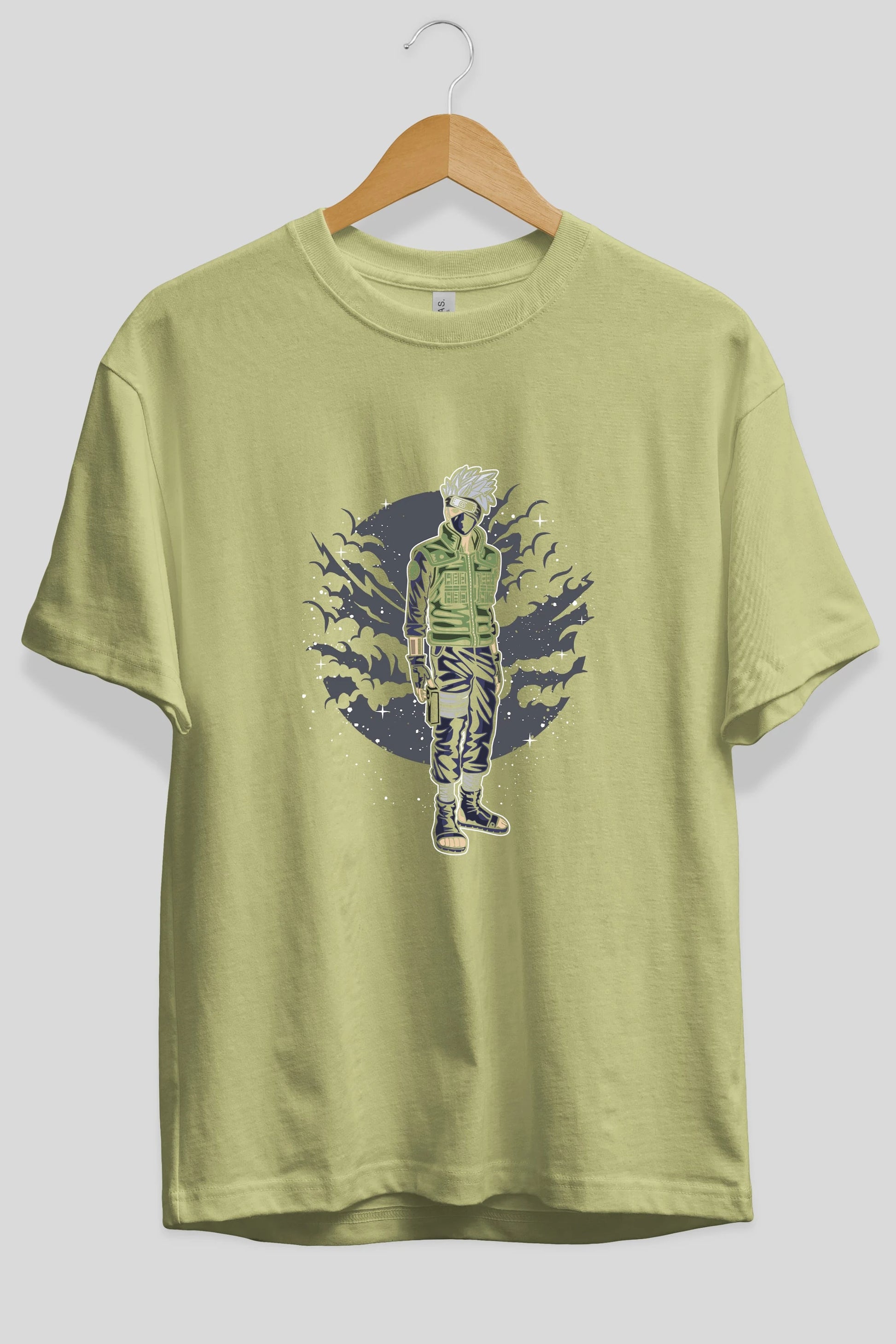 SHINOBI Ön Baskılı Oversize t-shirt Erkek Kadın Unisex %100 Pamuk tişort