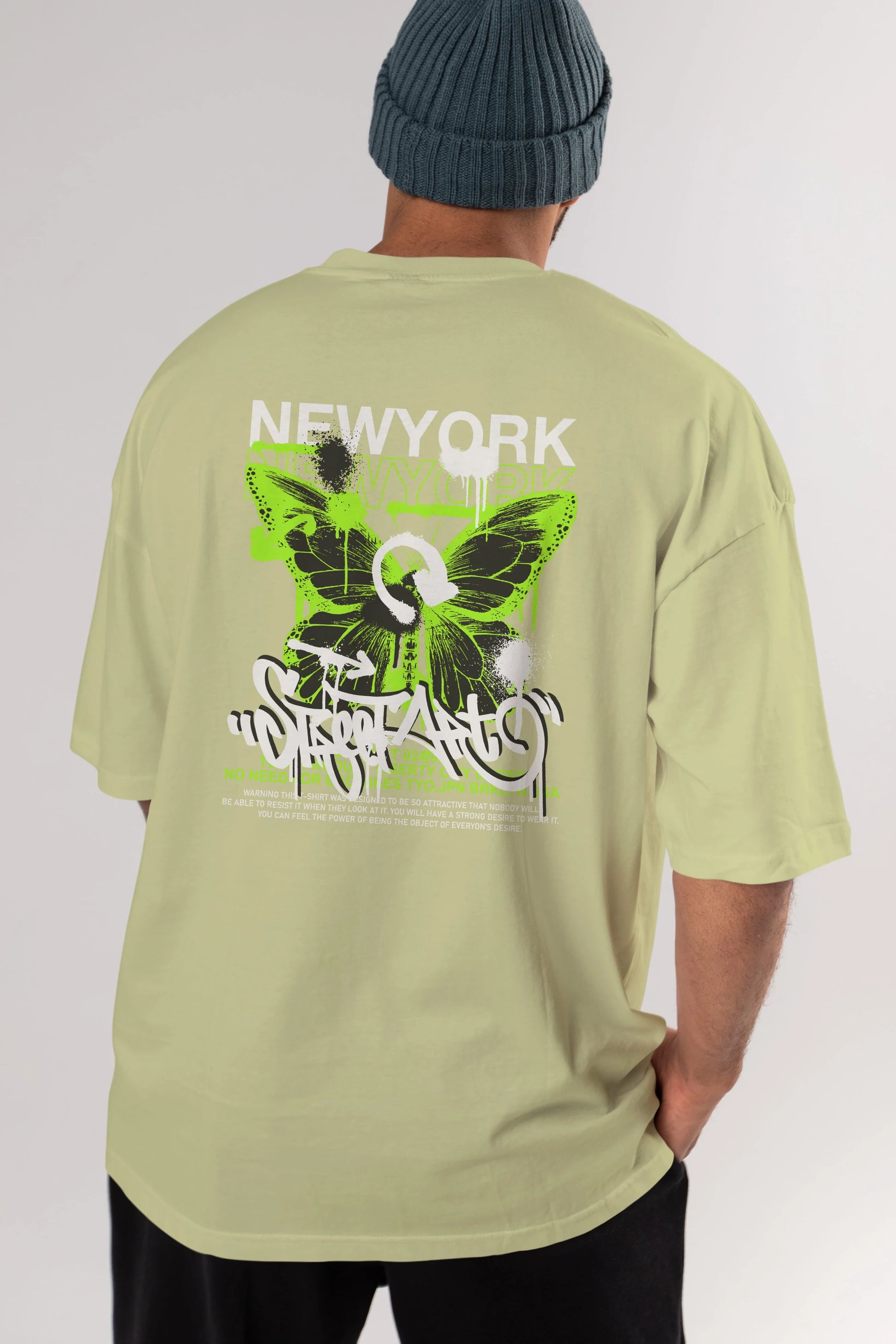 New York Street Style Arka Baskılı Oversize t-shirt Erkek Kadın Unisex