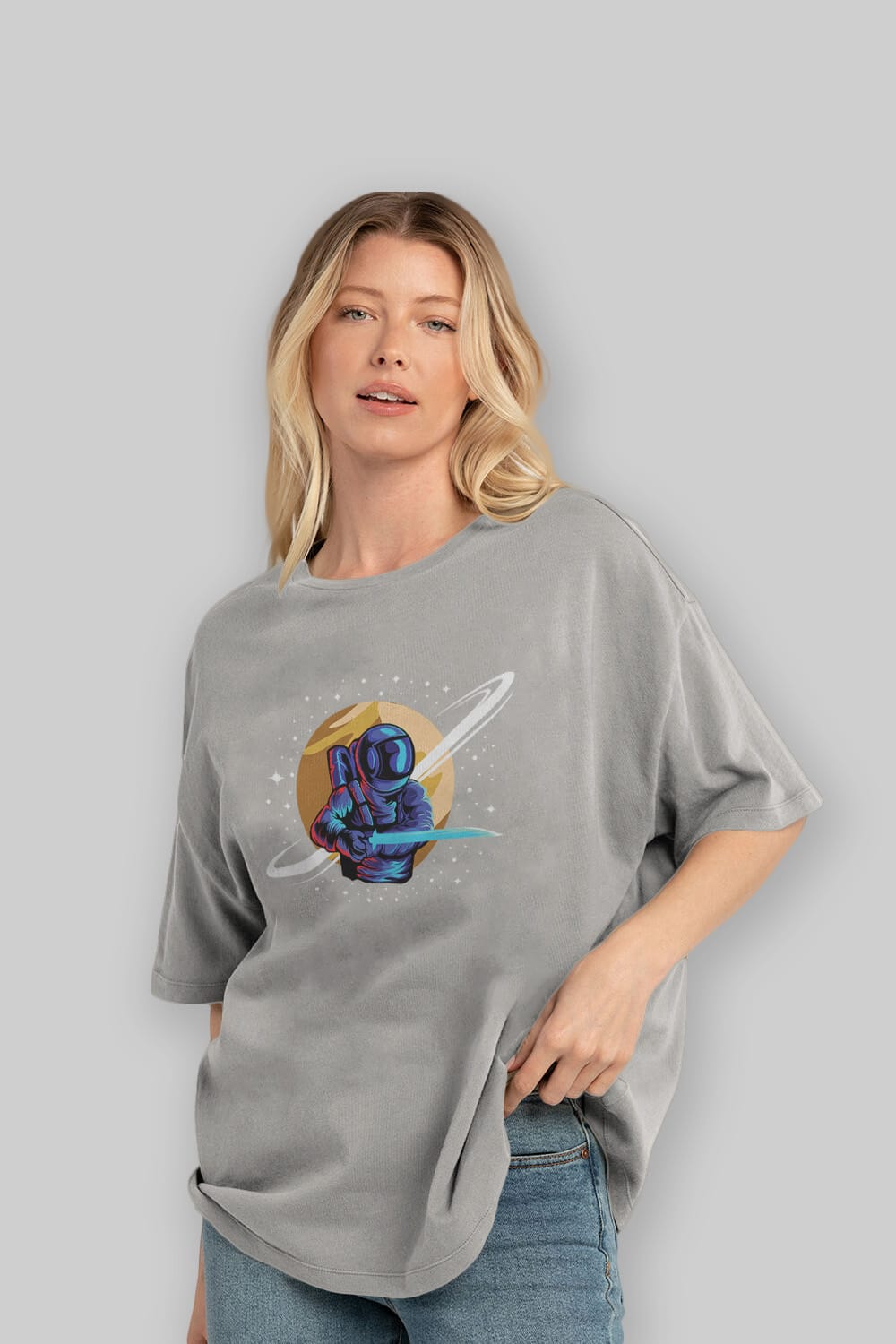 Astro Knight Ön Baskılı Oversize t-shirt Erkek Kadın Unisex