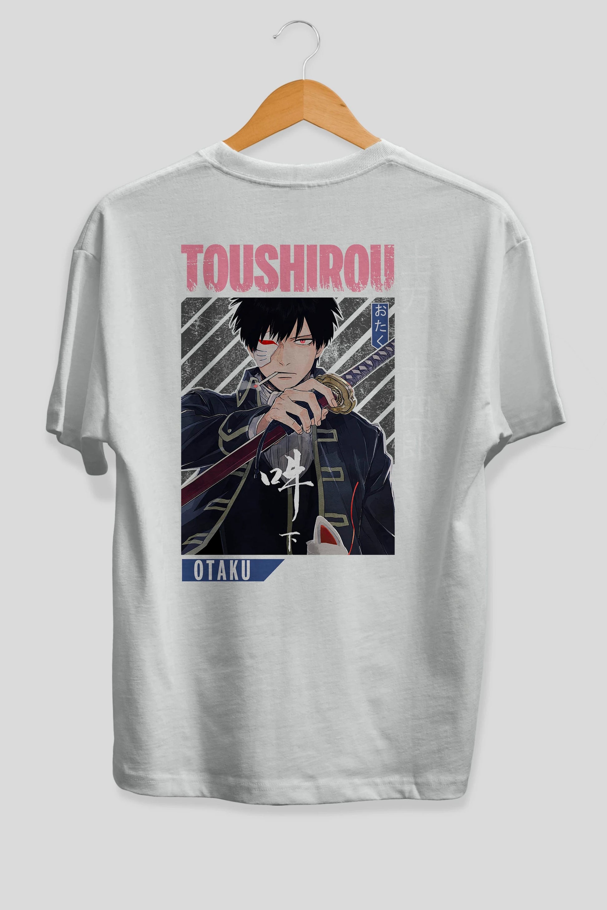 Toushirou Hijikata 1 Anime Arka Baskılı Oversize t-shirt Erkek Kadın Unisex