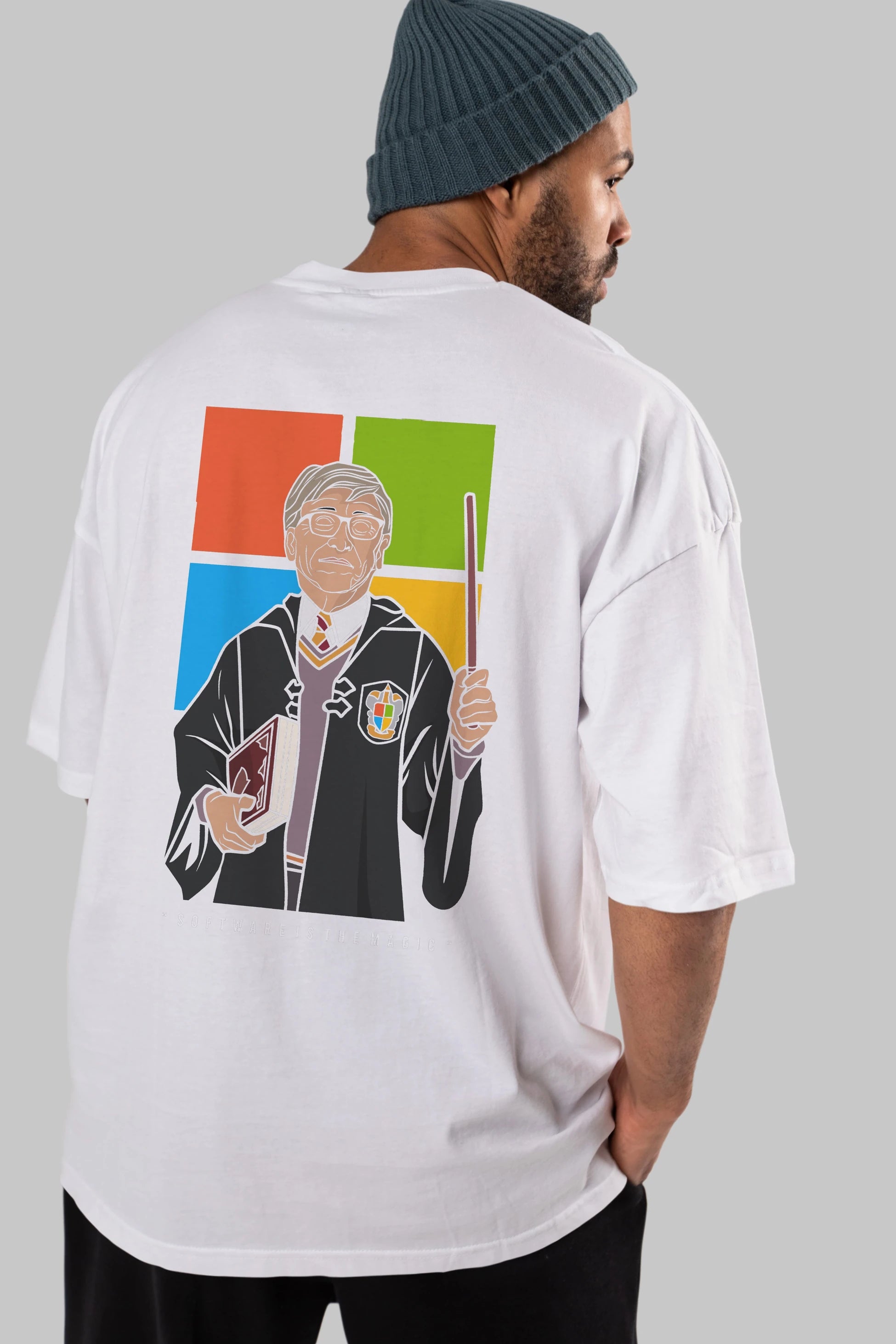 Harry Potter Gates Arka Baskılı Oversize t-shirt Erkek Kadın Unisex %100 Pamuk tişort