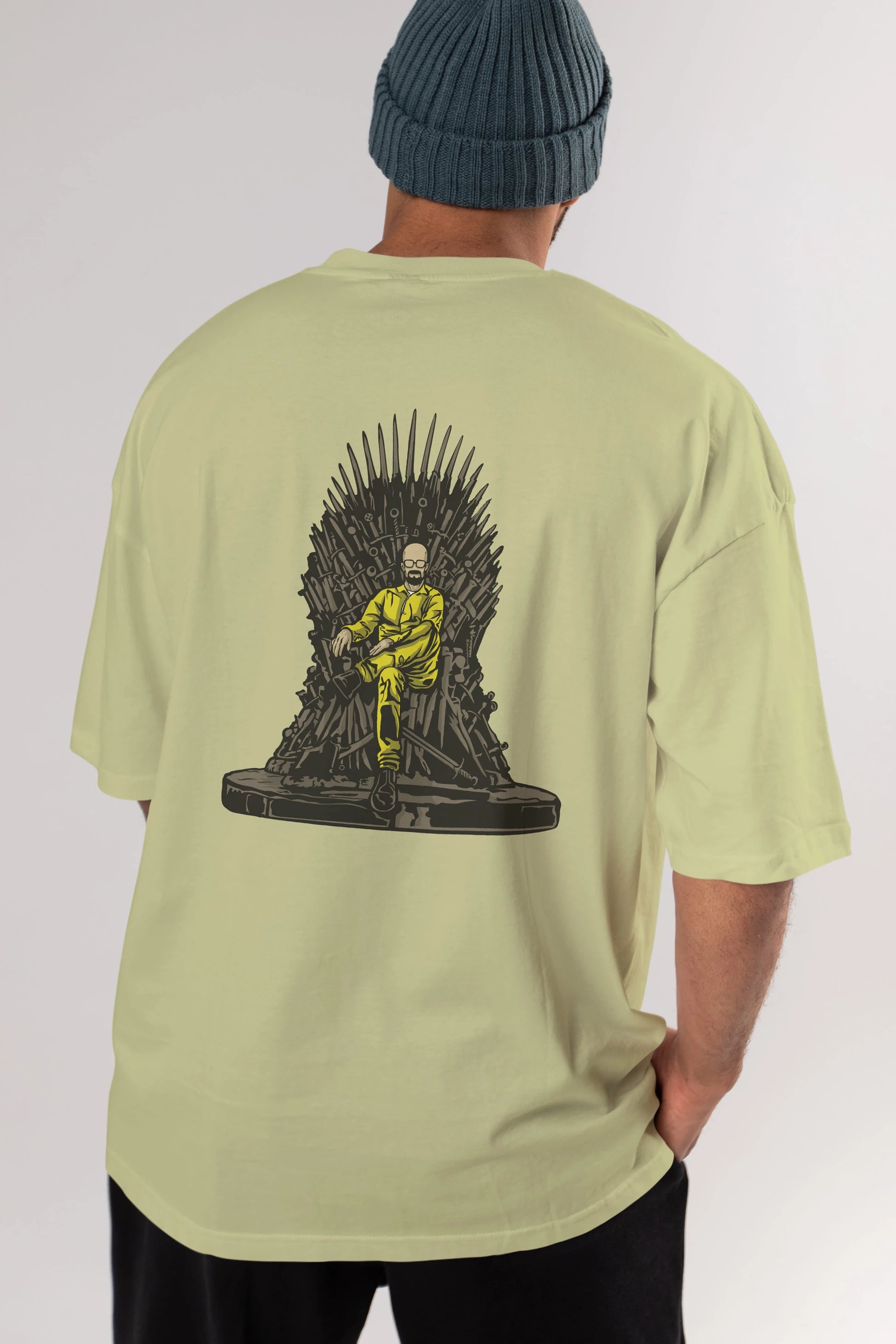 Danger Throne Arka Baskılı Oversize t-shirt Erkek Kadın Unisex %100 Pamuk