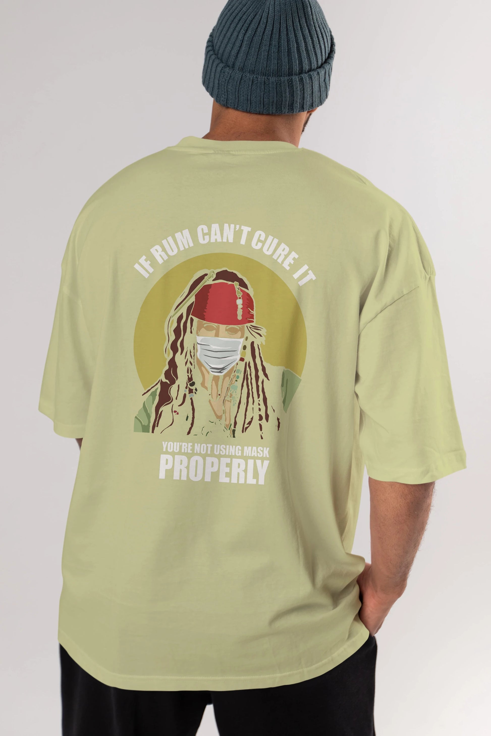 Pirates Maker Arka Baskılı Oversize t-shirt Erkek Kadın Unisex %100 Pamuk tişort