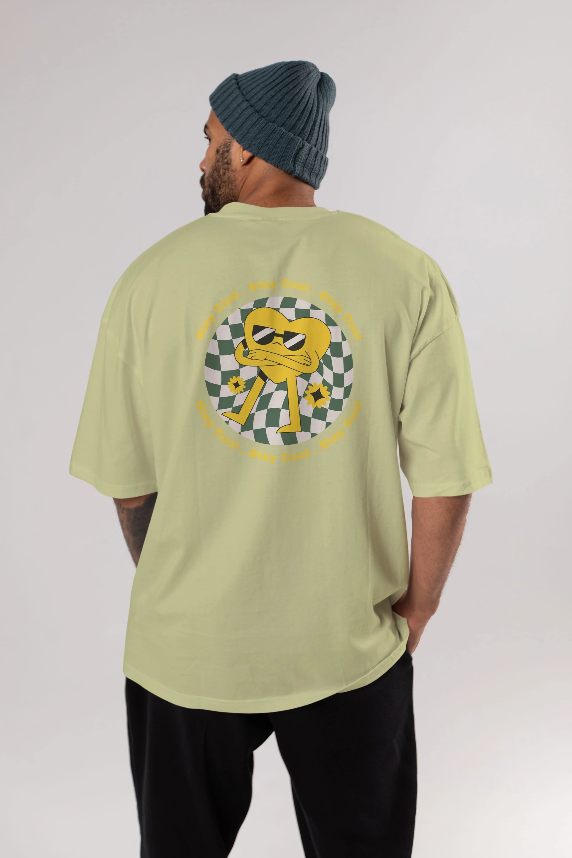 Stay Cool Yazılı Arka Baskılı Oversize t-shirt Erkek Kadın Unisex