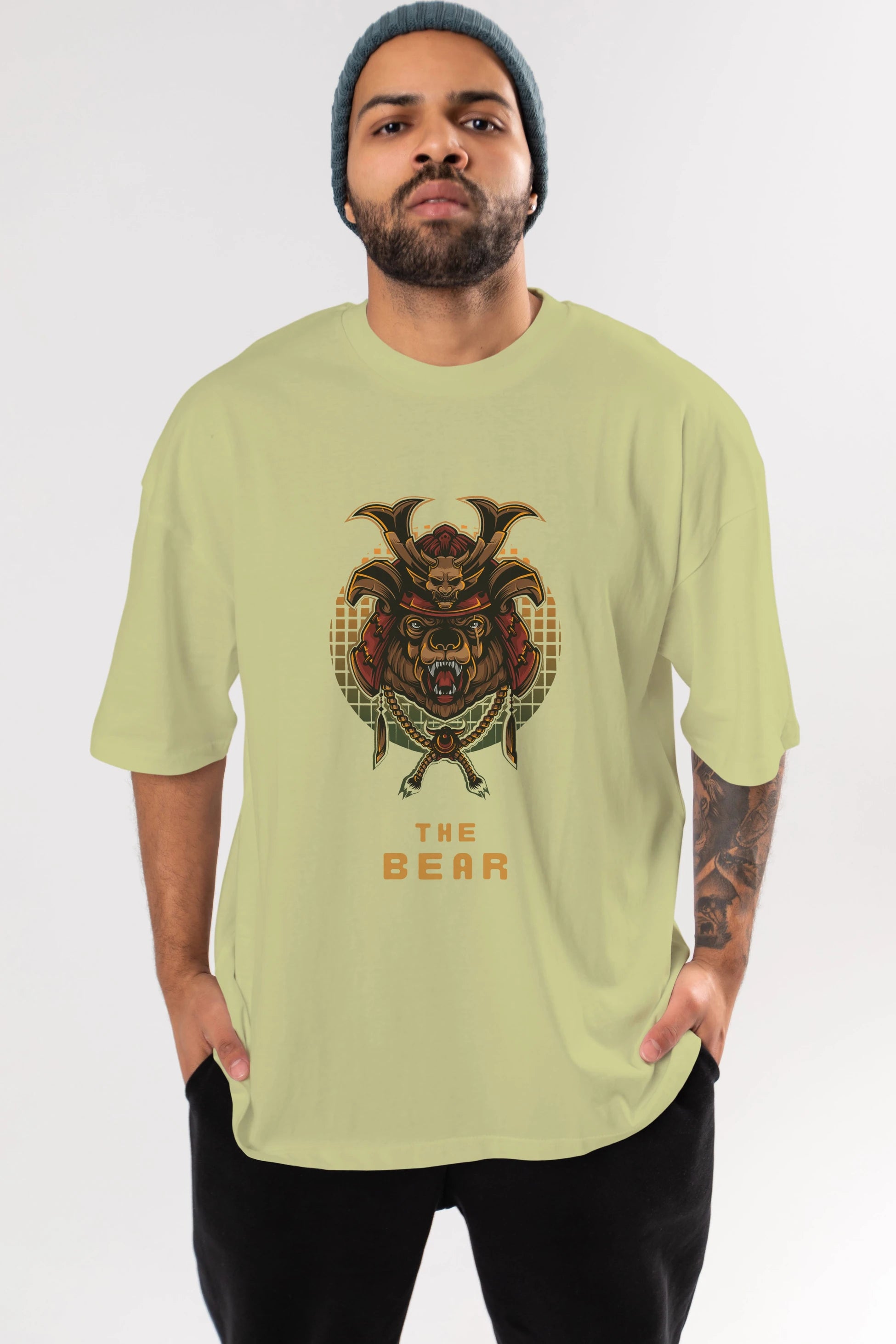 The Bear 2 Ön Baskılı Oversize t-shirt Erkek Kadın Unisex %100 Pamuk