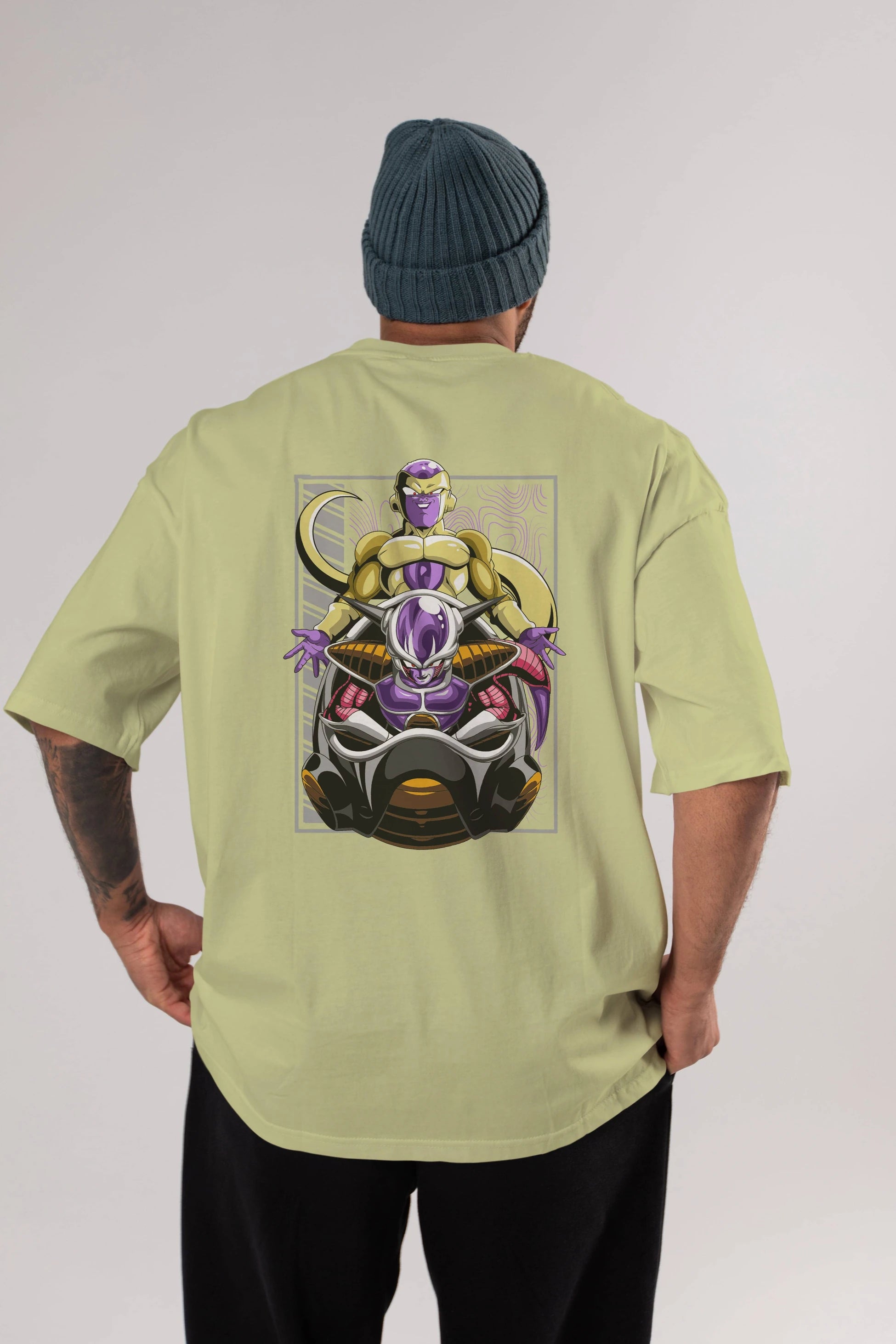 DragonBall Freezer Anime Arka Baskılı Oversize t-shirt Erkek Kadın Unisex