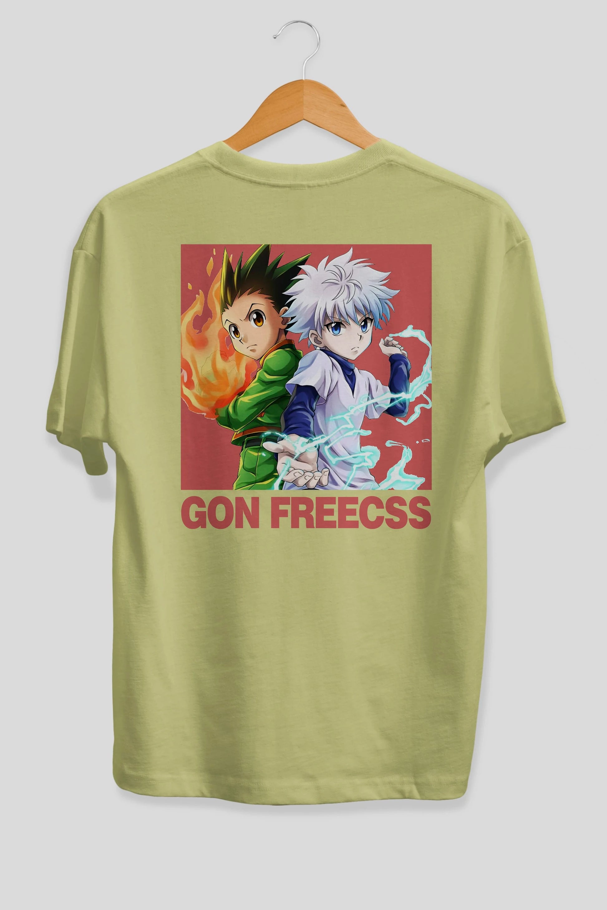 Gon Freecss HUNTER X HUNTER 4 Anime Arka Baskılı Oversize t-shirt Erkek Kadın Unisex