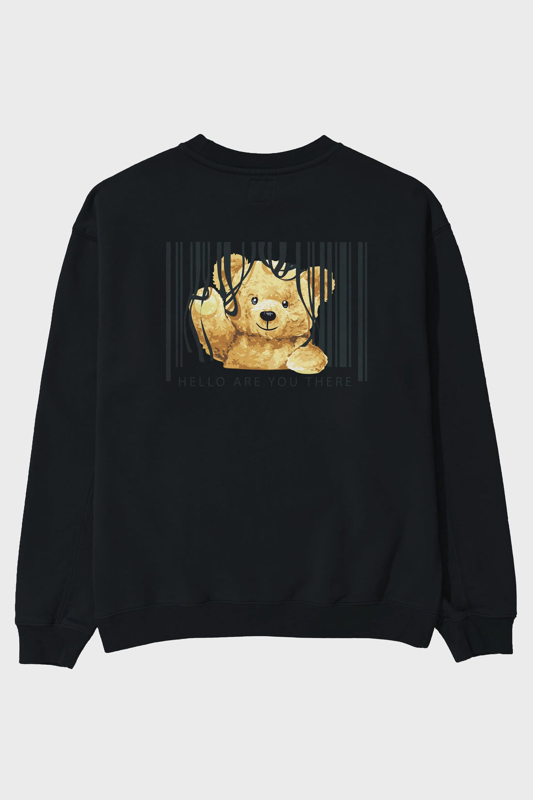 Teddy Bear Hello Arka Baskılı Oversize Sweatshirt Erkek Kadın Unisex