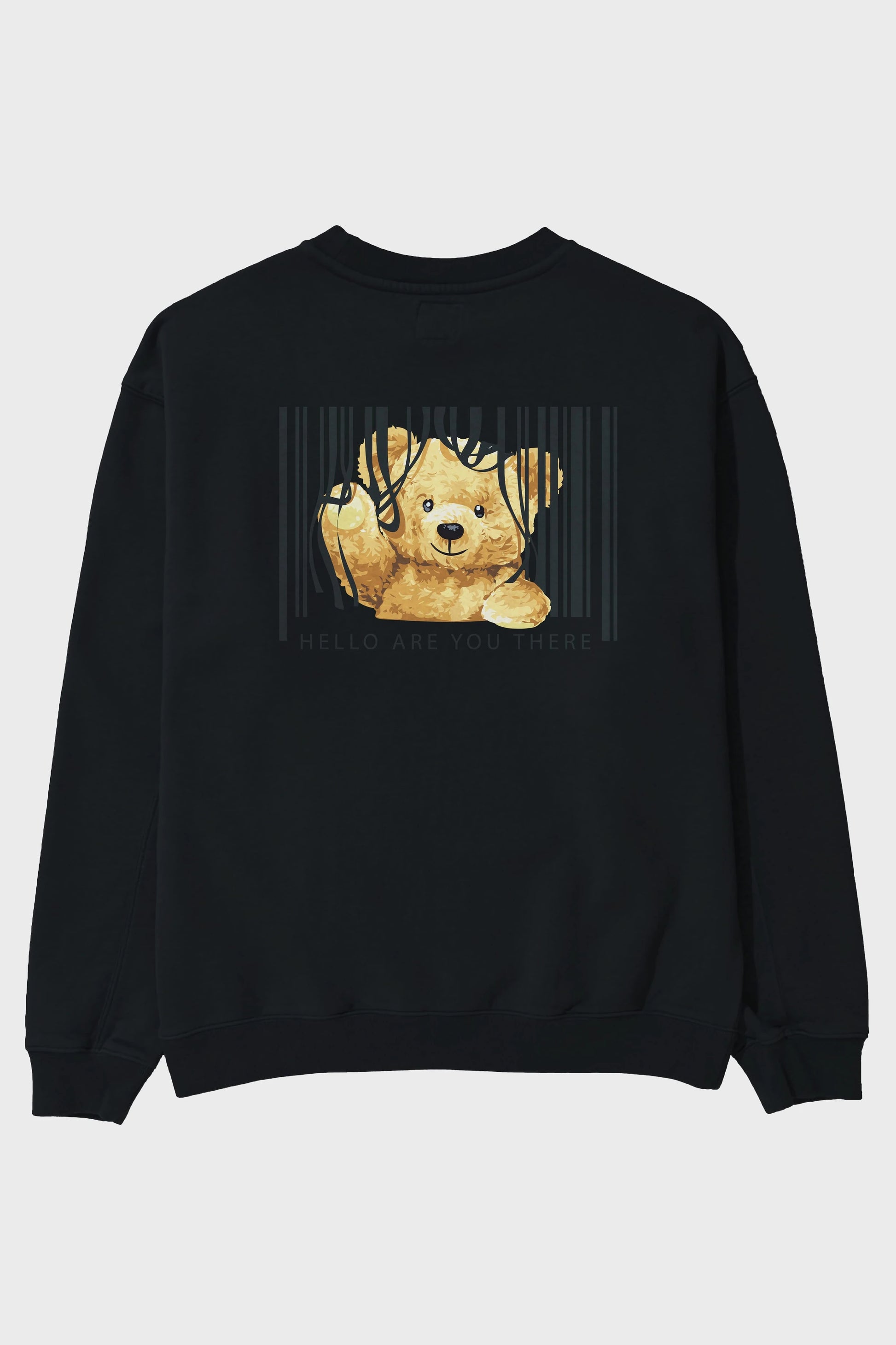 Teddy Bear Hello Arka Baskılı Oversize Sweatshirt Erkek Kadın Unisex