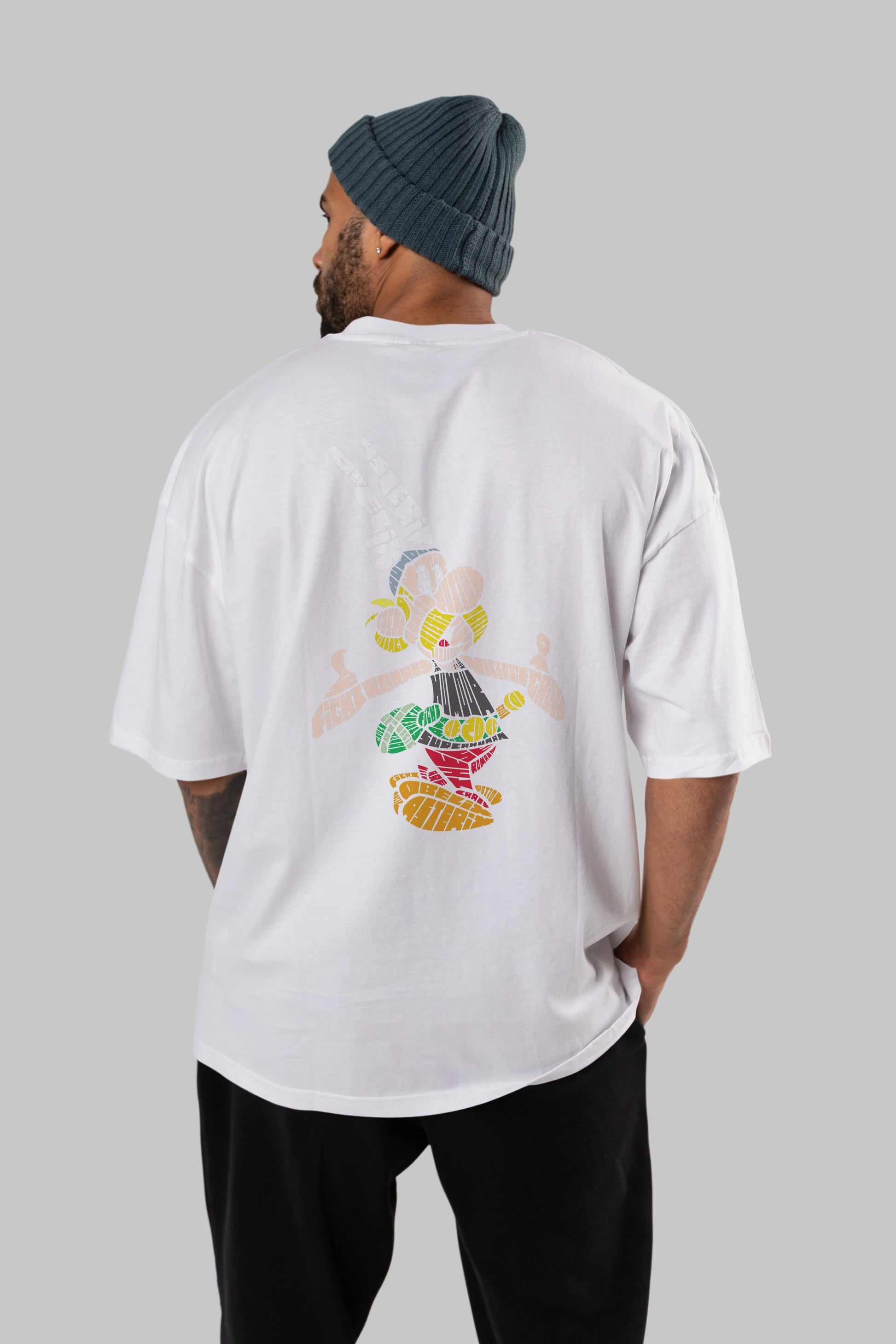Asterix Arka Baskılı Oversize t-shirt %100 pamuk Erkek Kadın Unisex