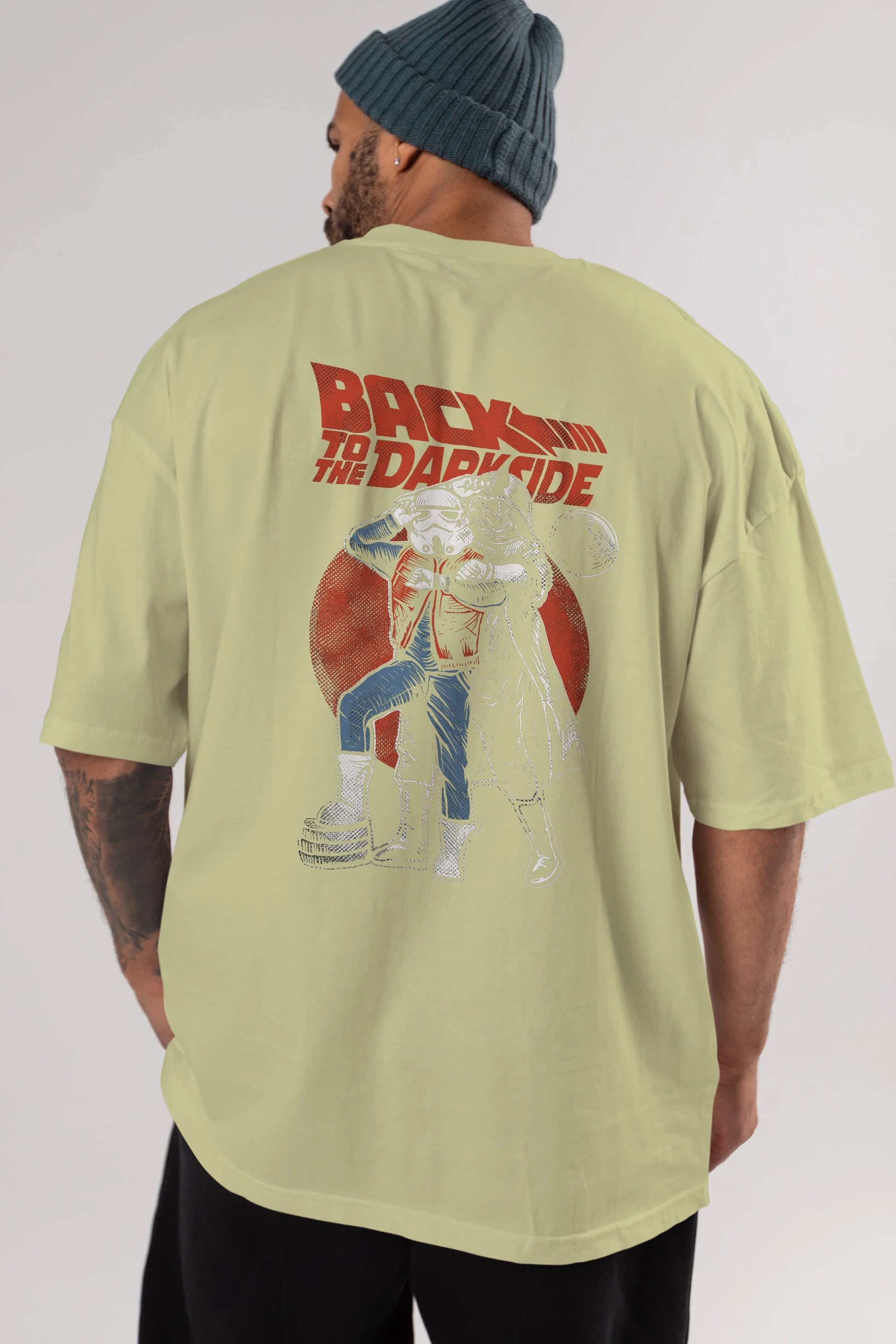 Back To The Darkside Arka Baskılı Oversize t-shirt Erkek Kadın Unisex %100 Pamuk