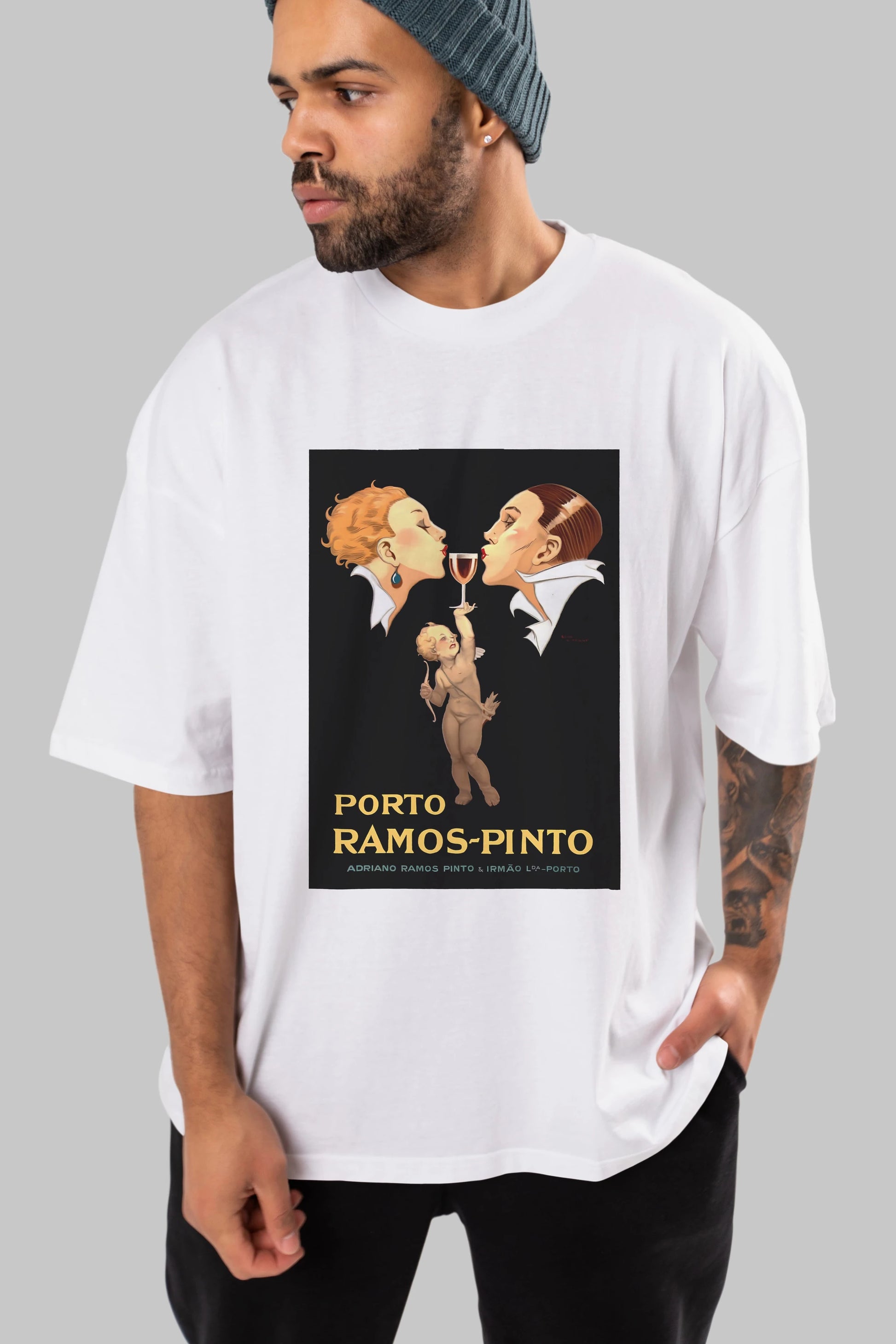 Porto Ramos Pinto Ön Baskılı Oversize t-shirt Erkek Kadın Unisex %100 Pamuk Bisiklet Yaka tişort