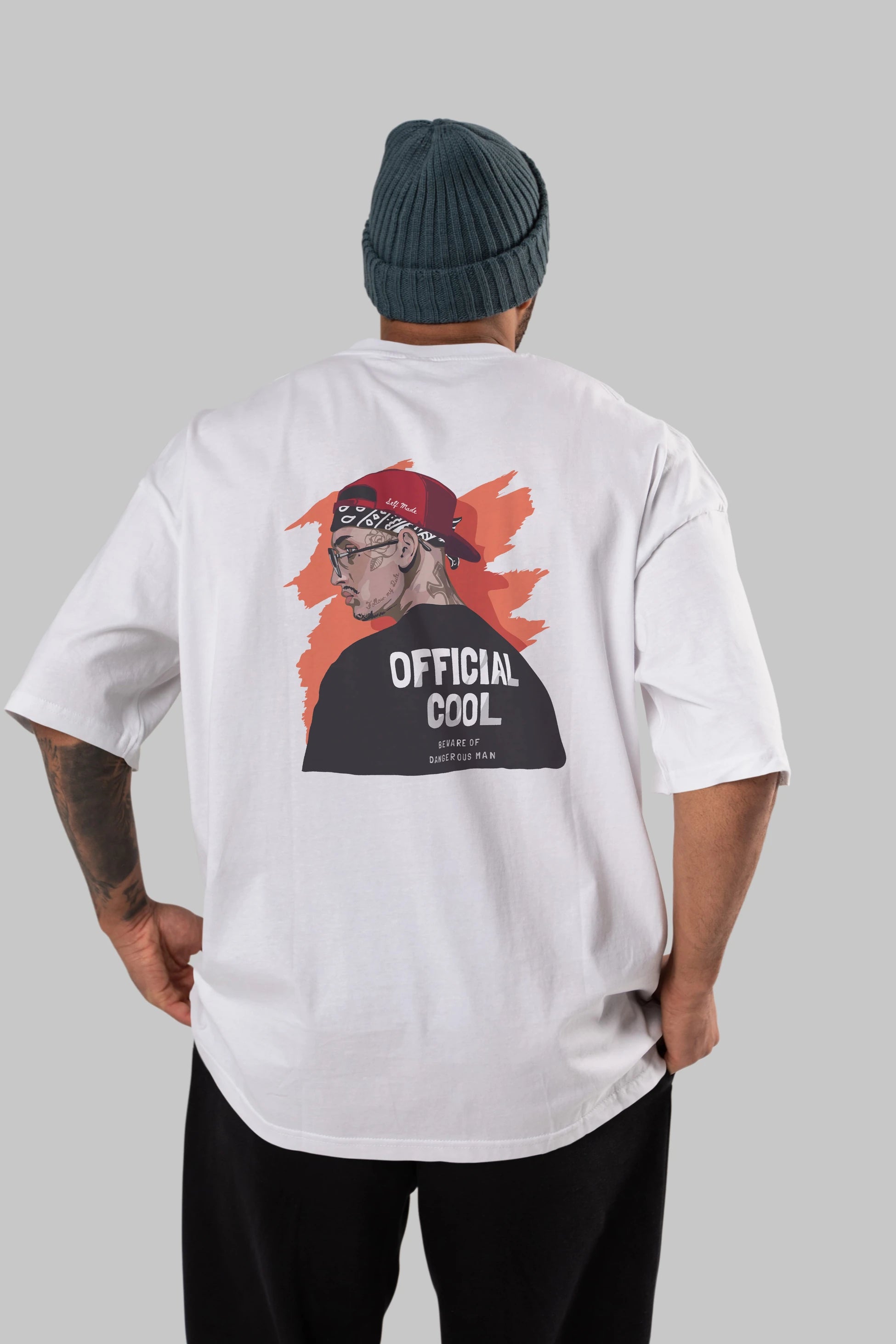 Official Cool Arka Baskılı Oversize t-shirt Erkek Kadın Unisex
