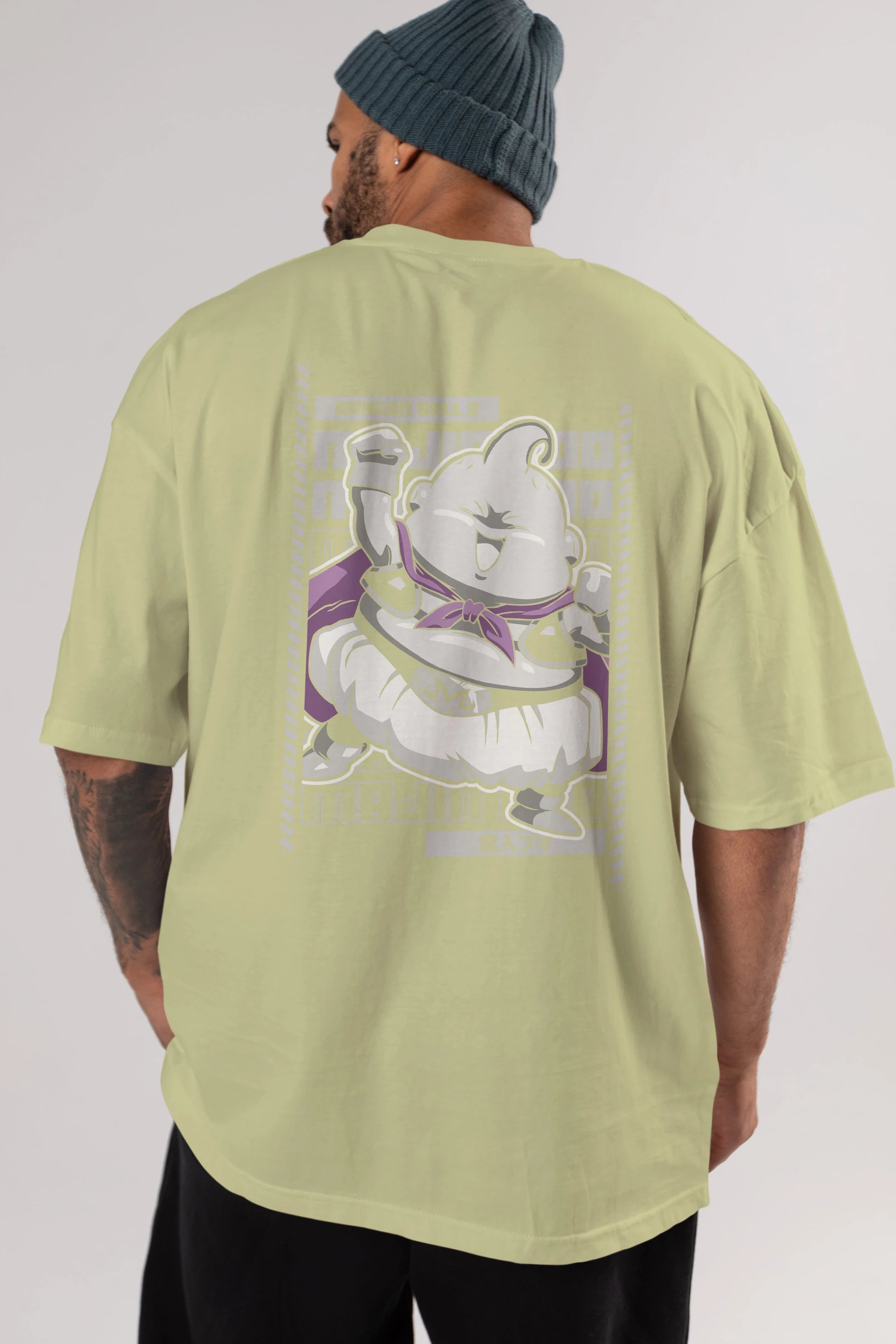 MAJIN BOO2 Anime Arka Baskılı Oversize t-shirt Erkek Kadın Unisex