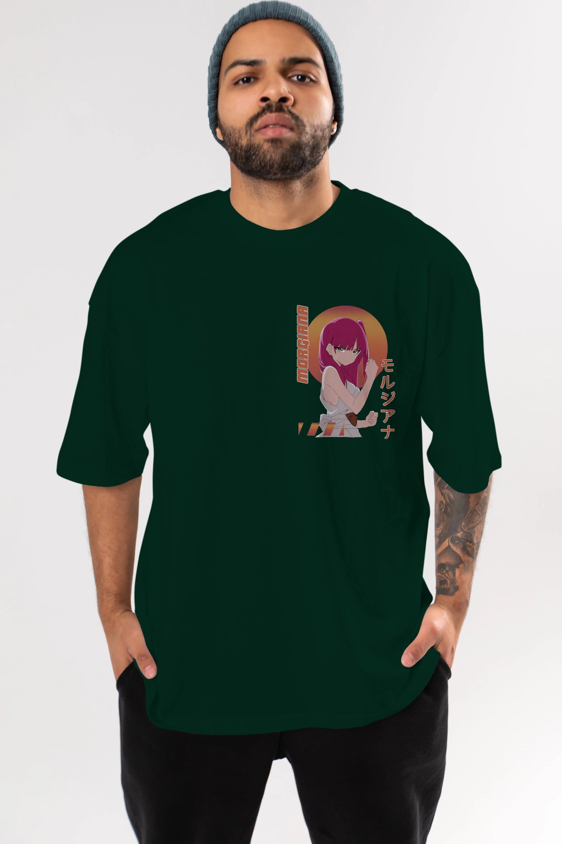 Morgiana 5 Ön Sol Baskılı Oversize t-shirt Erkek Kadın Unisex %100 Pamuk Bisiklet Yaka tişort