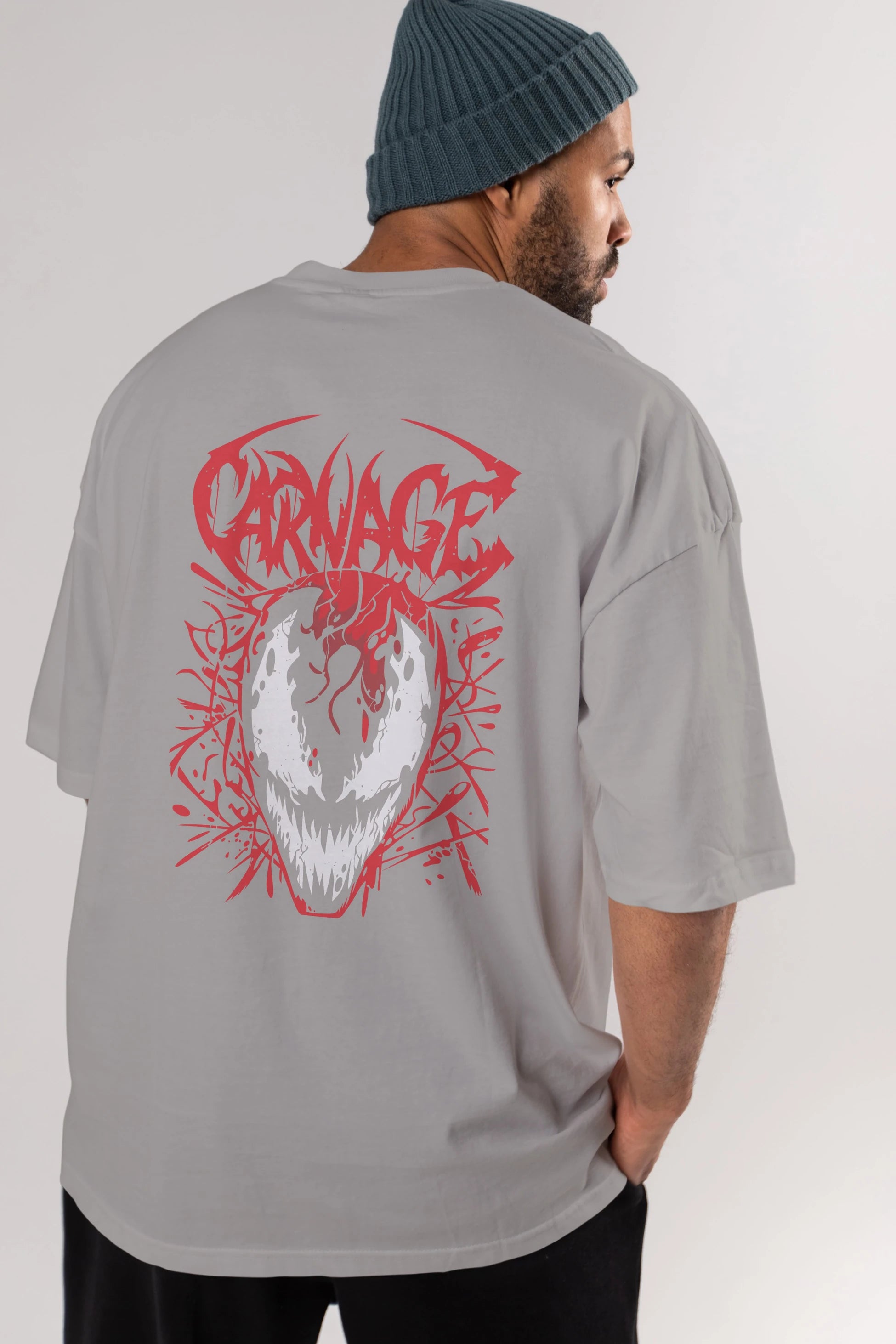 Venom (22) Arka Baskılı Oversize t-shirt Erkek Kadın Unisex %100 Pamuk Bisiklet Yaka tişort