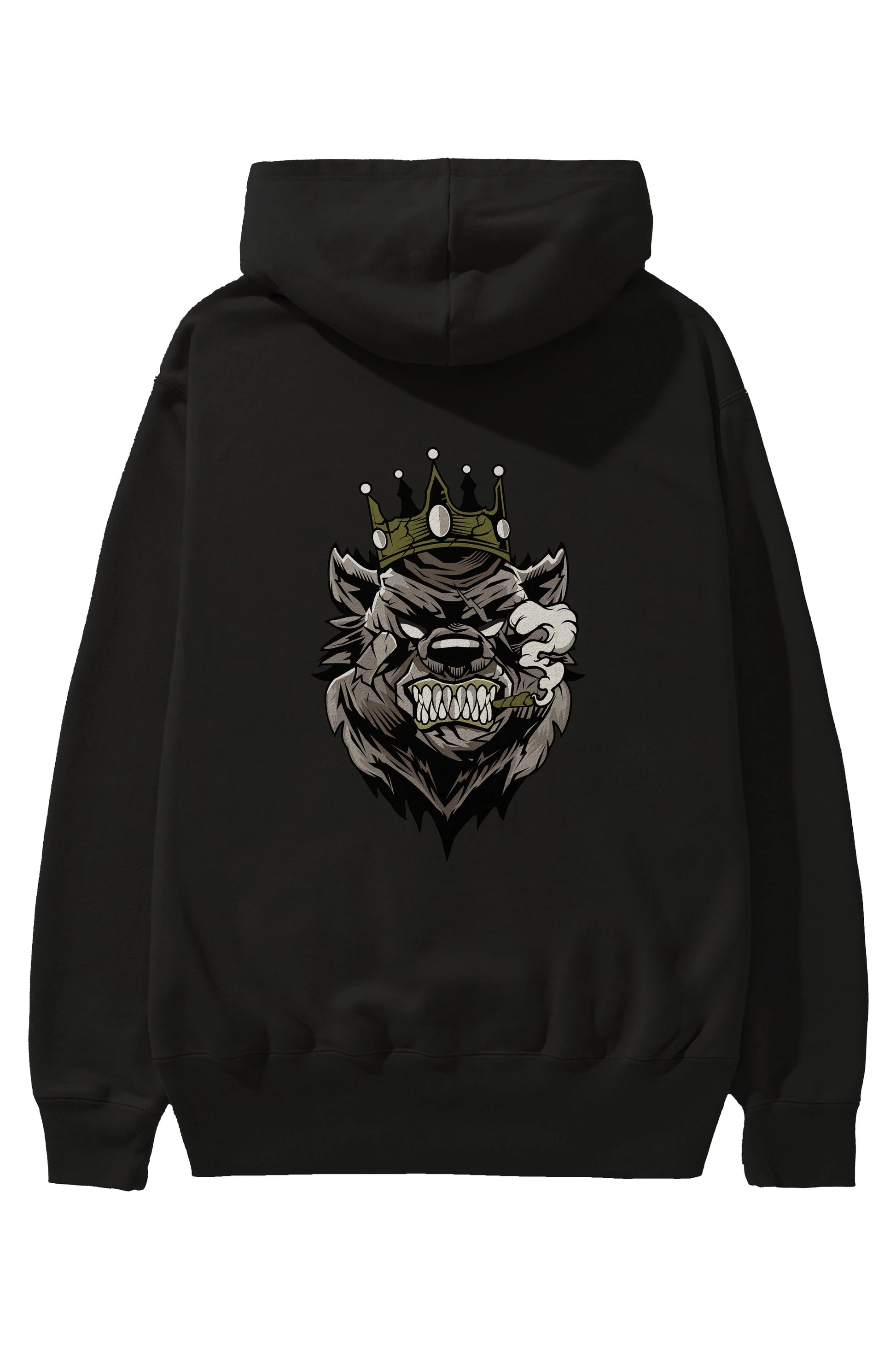 Bear King Arka Baskılı Hoodie Oversize Kapüşonlu Sweatshirt Erkek Kadın Unisex
