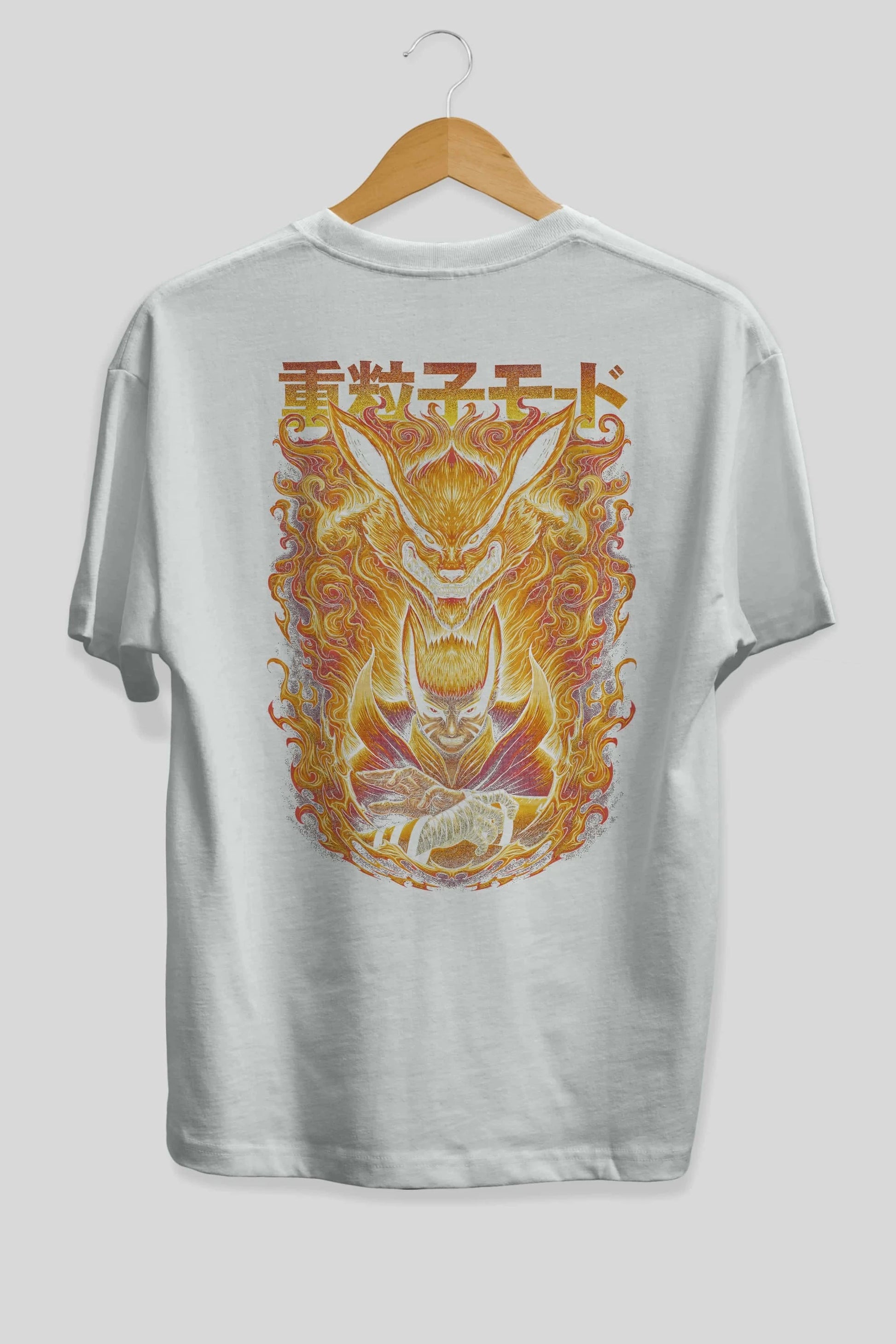 NARUTO KYUUBI 1 Anime Arka Baskılı Oversize t-shirt Erkek Kadın Unisex