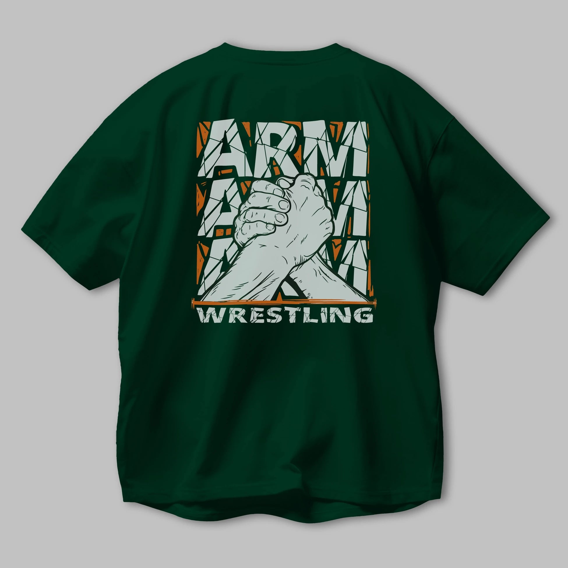 Arm Wrestling Arka Baskılı Oversize t-shirt Erkek Kadın Unisex