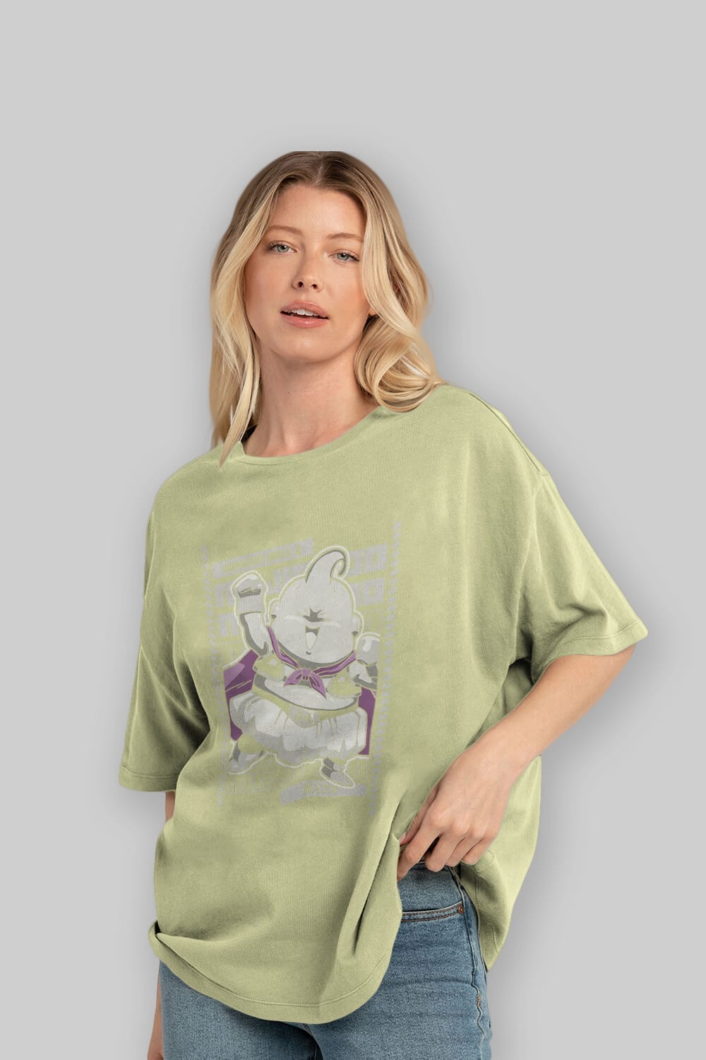 MAJIN BOO2 Anime Ön Baskılı Oversize t-shirt %100 pamuk Erkek Kadın Unisex