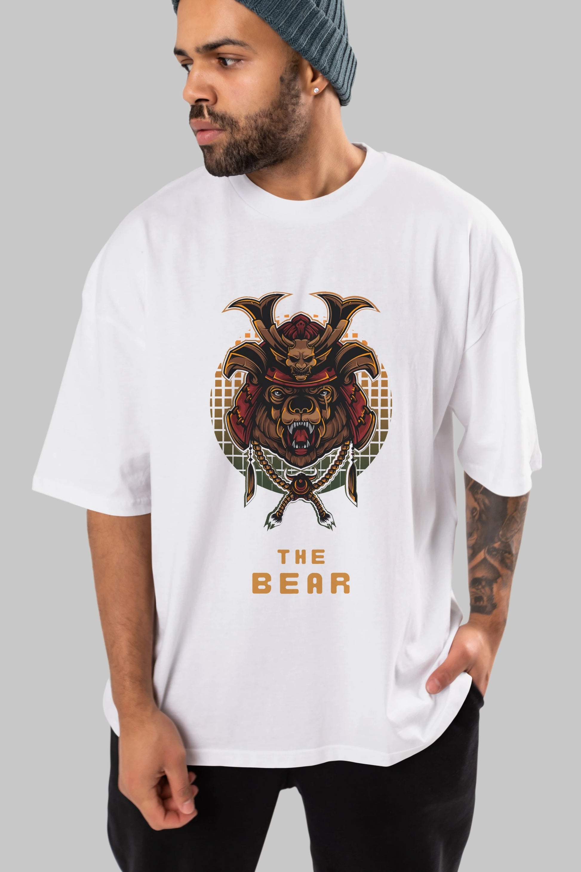 The Bear 2 Ön Baskılı Oversize t-shirt Erkek Kadın Unisex