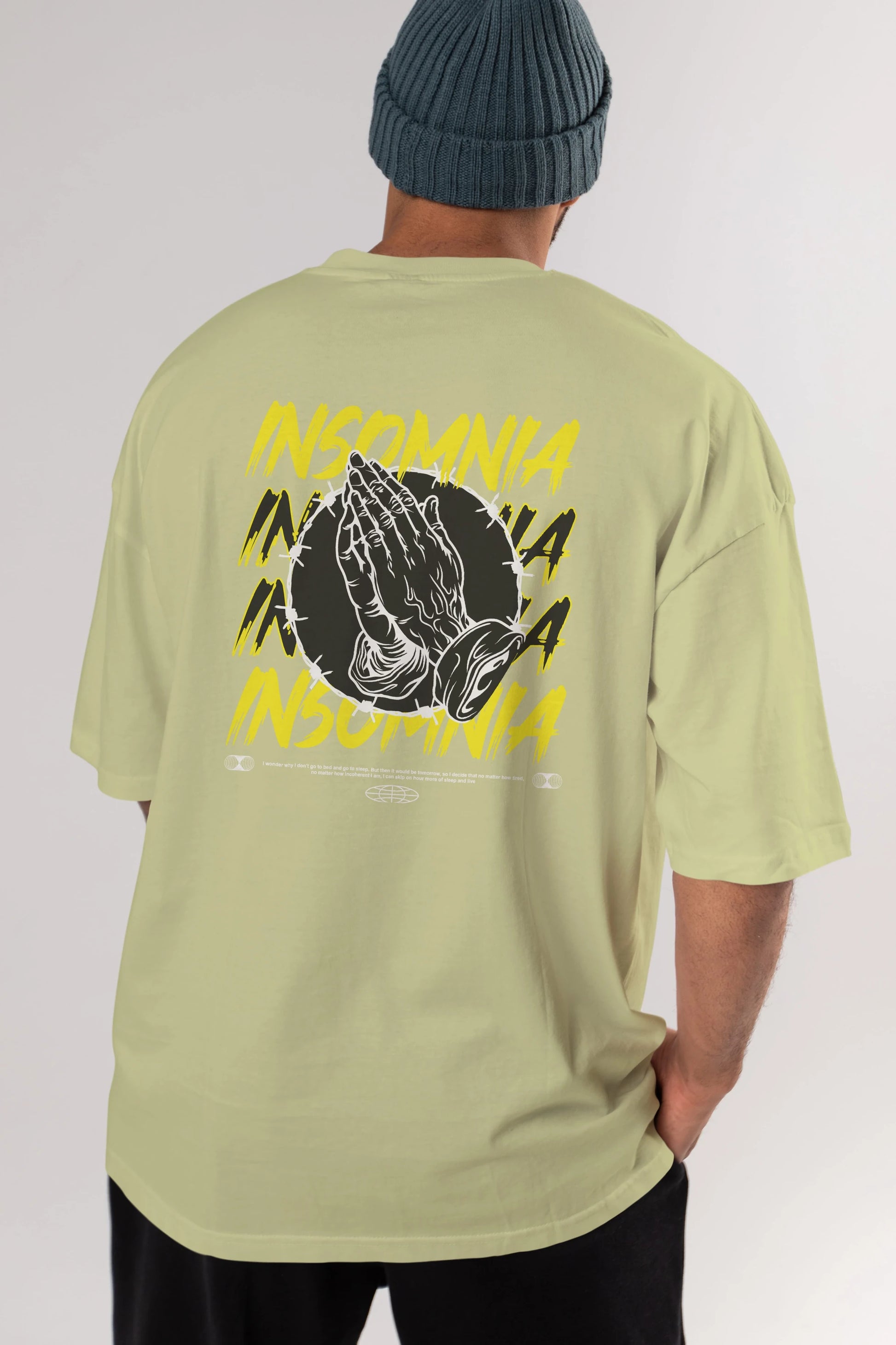 Insomnia Streetwear Arka Baskılı Oversize t-shirt Erkek Kadın Unisex