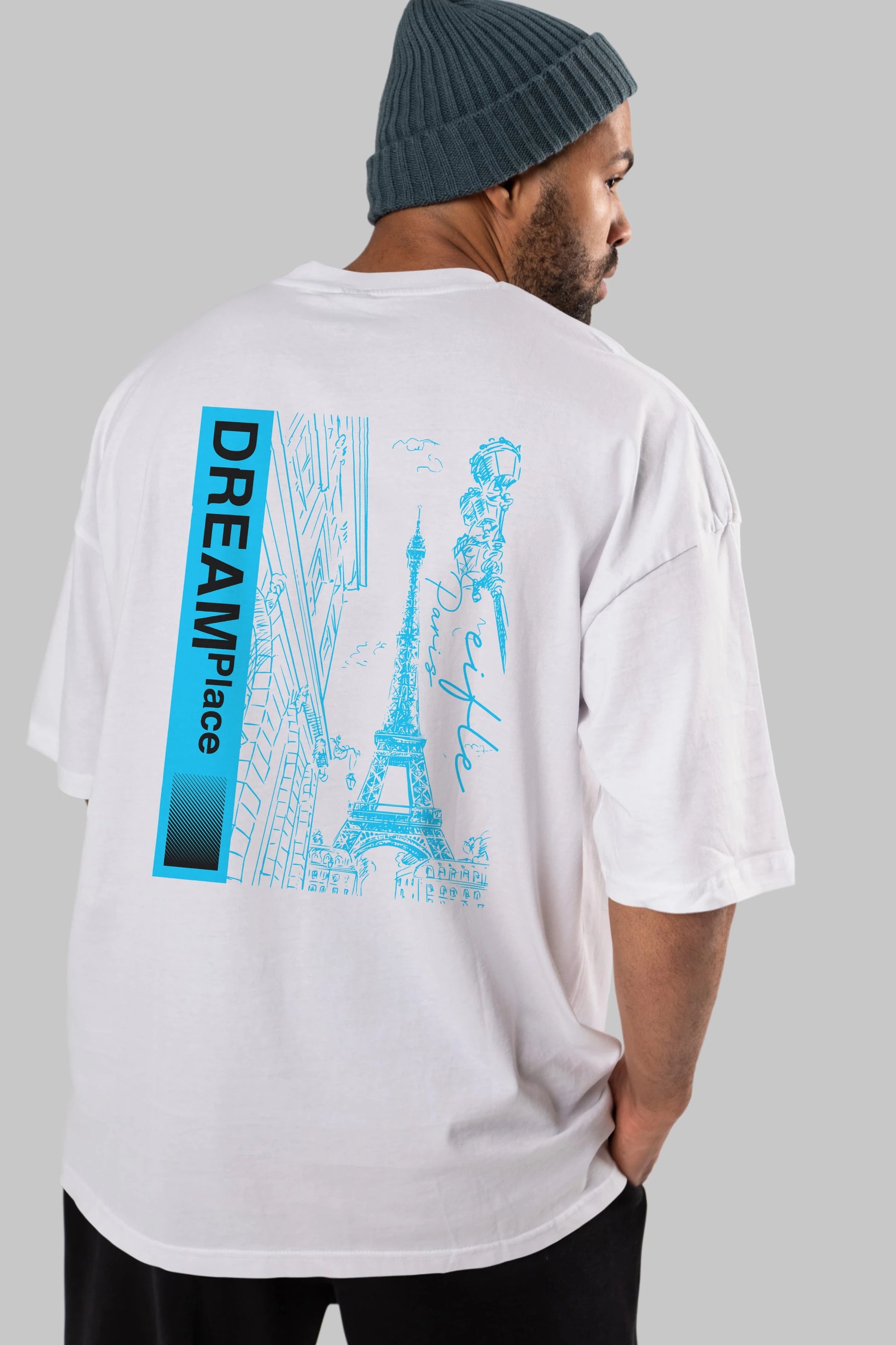 Dream Place Arka Baskılı Oversize t-shirt Erkek Kadın Unisex