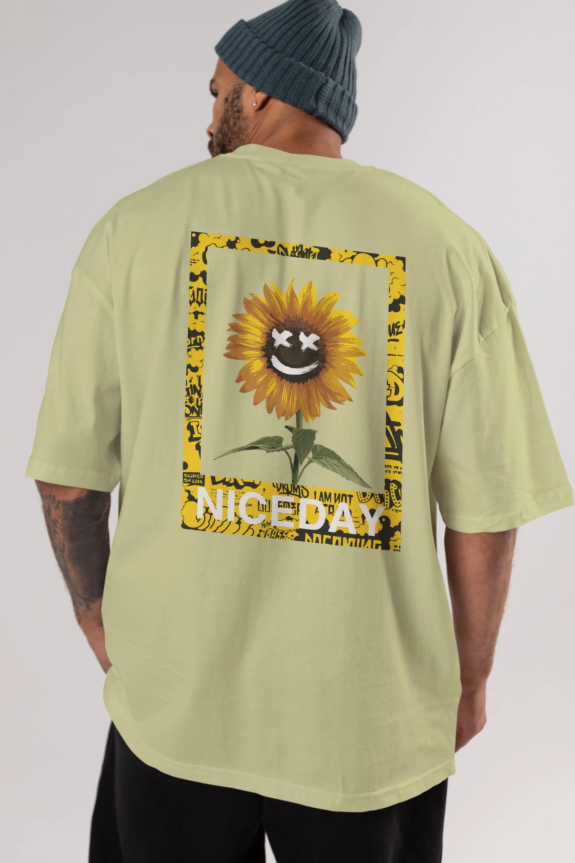 Niceday Streewear Arka Baskılı Oversize t-shirt Erkek Kadın Unisex
