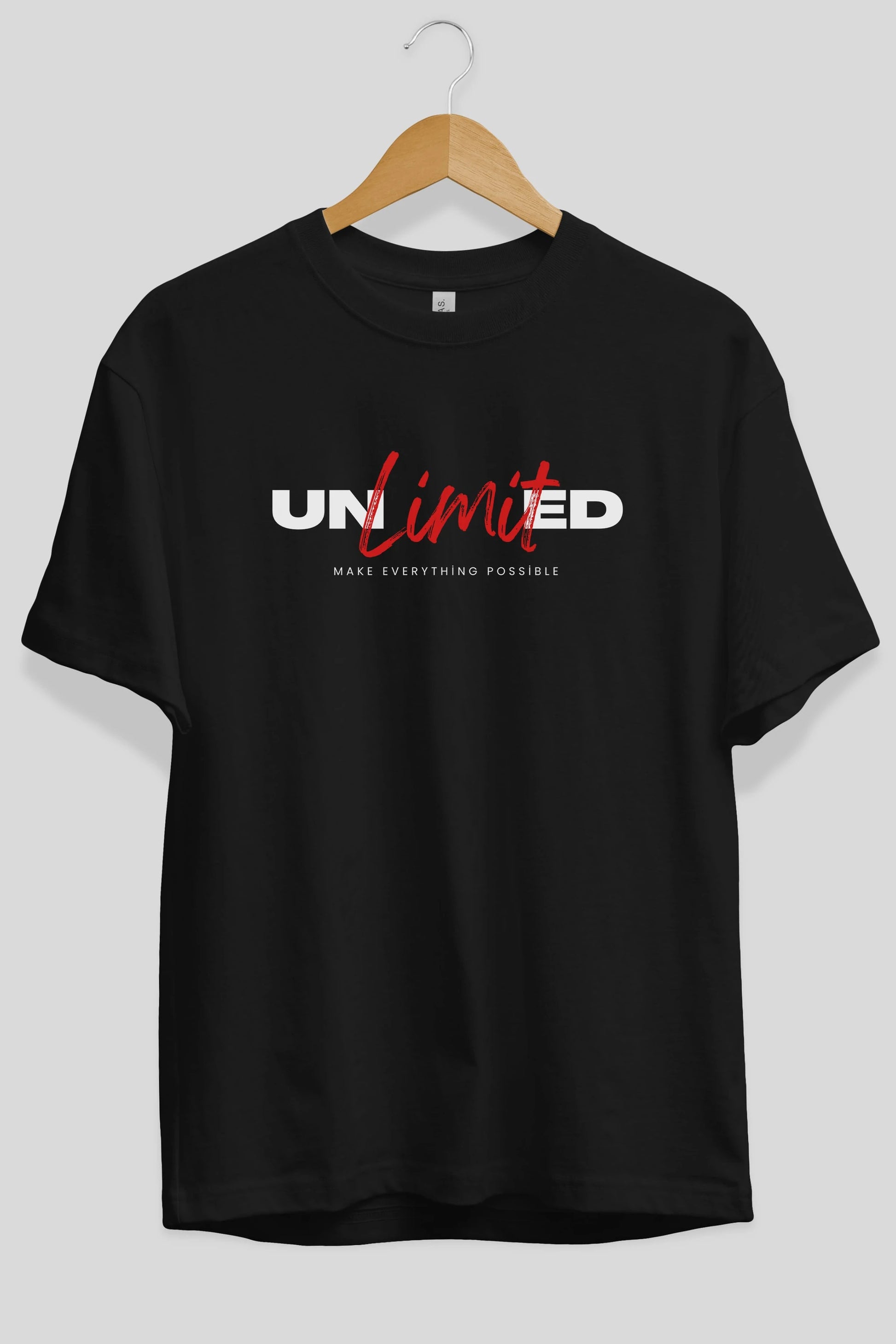 Unlimited Yazılı Ön Baskılı Oversize t-shirt Erkek Kadın Unisex