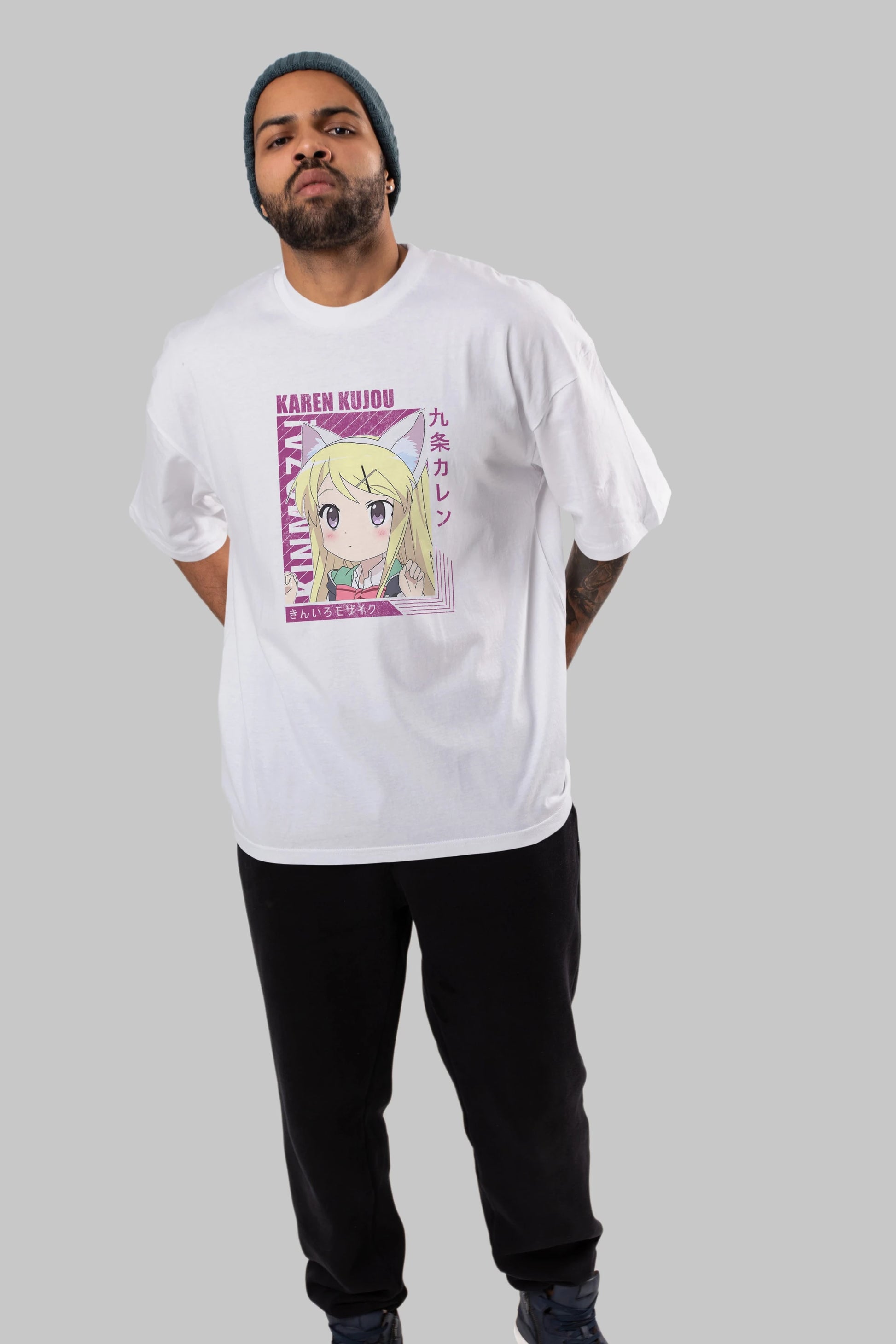 Karen Kujou 4 Anime Ön Baskılı Oversize t-shirt %100 pamuk Erkek Kadın Unisex