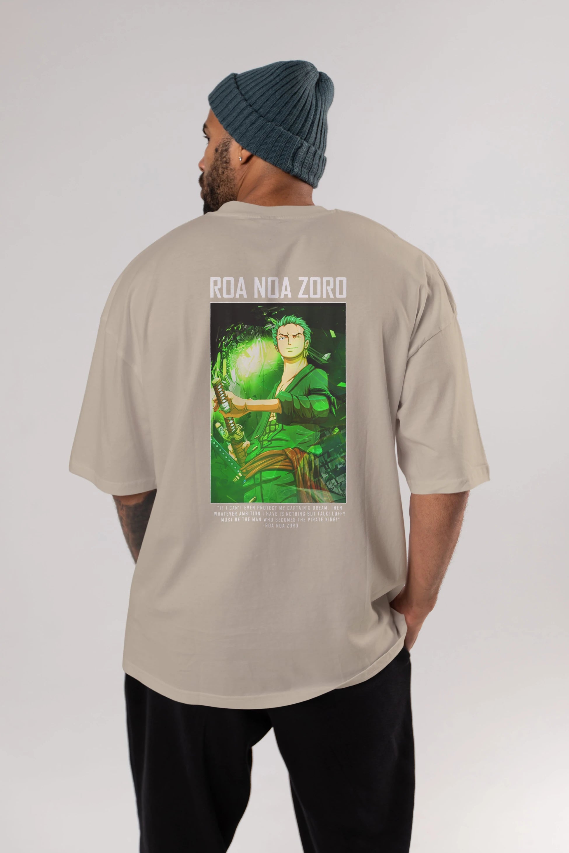 Roronoa Zoro 5 Anime Arka Baskılı Oversize t-shirt Erkek Kadın Unisex %100 pamuk tişort