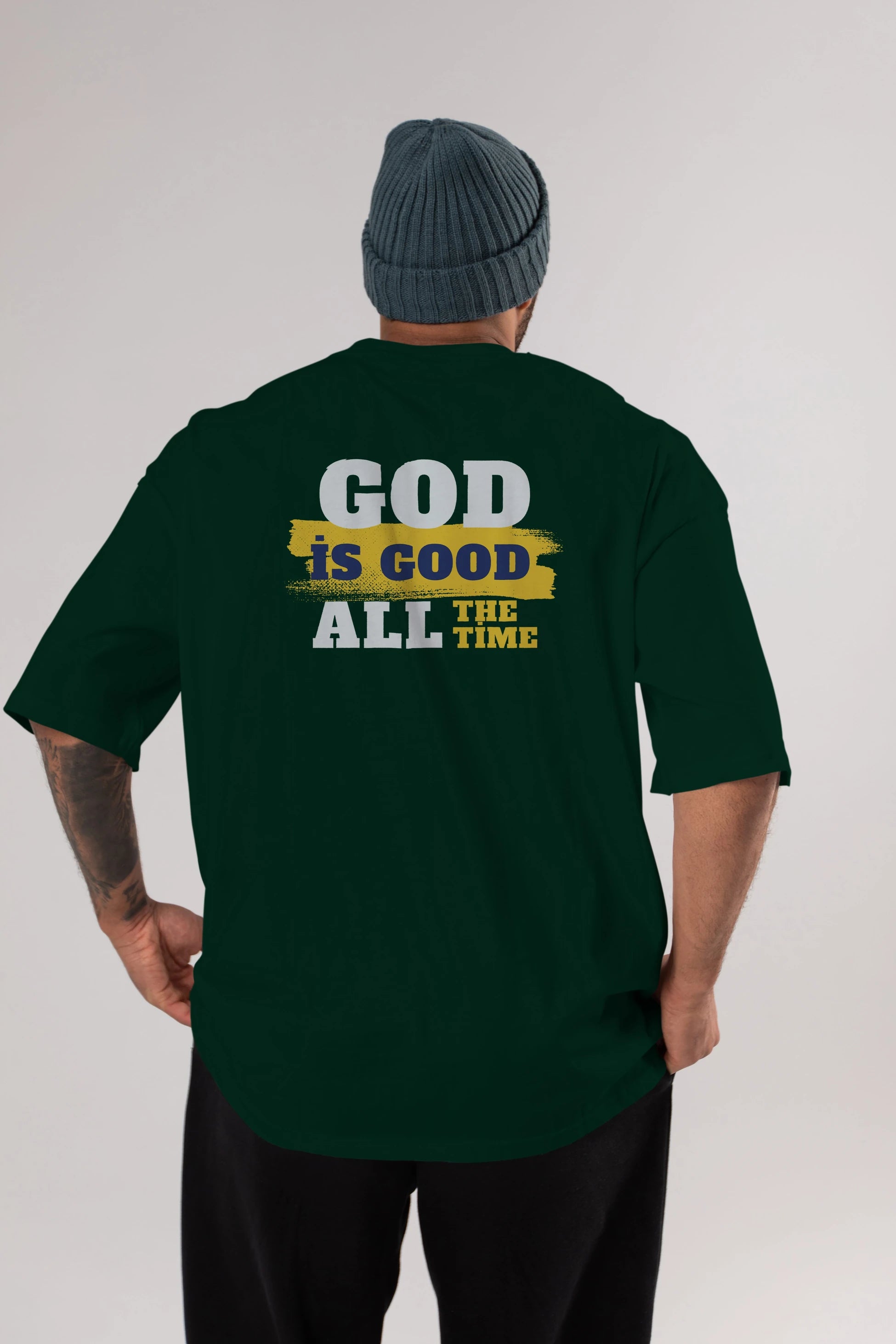 God is Good Yazılı Arka Baskılı Oversize t-shirt Erkek Kadın Unisex