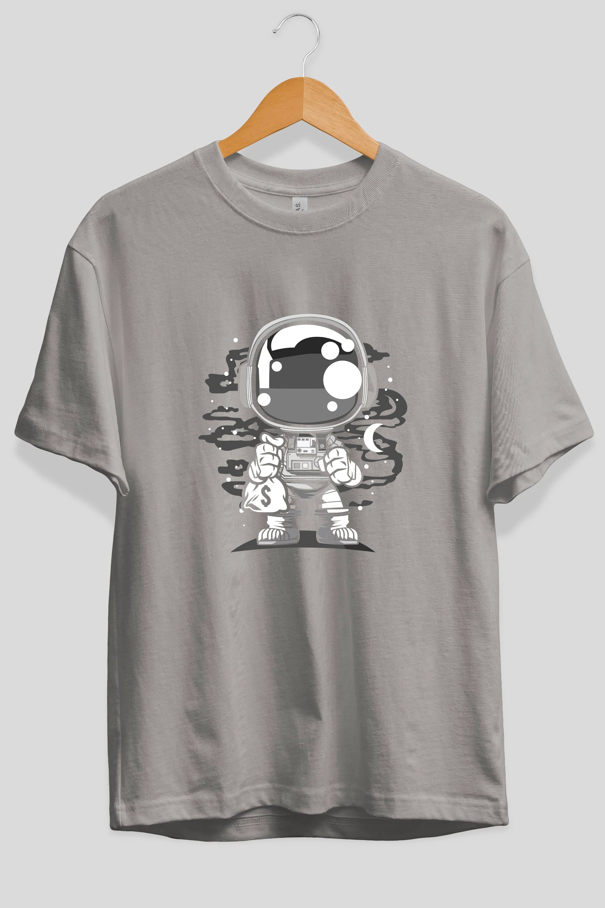 Astronaut Chibi Ön Baskılı Oversize t-shirt Erkek Kadın Unisex