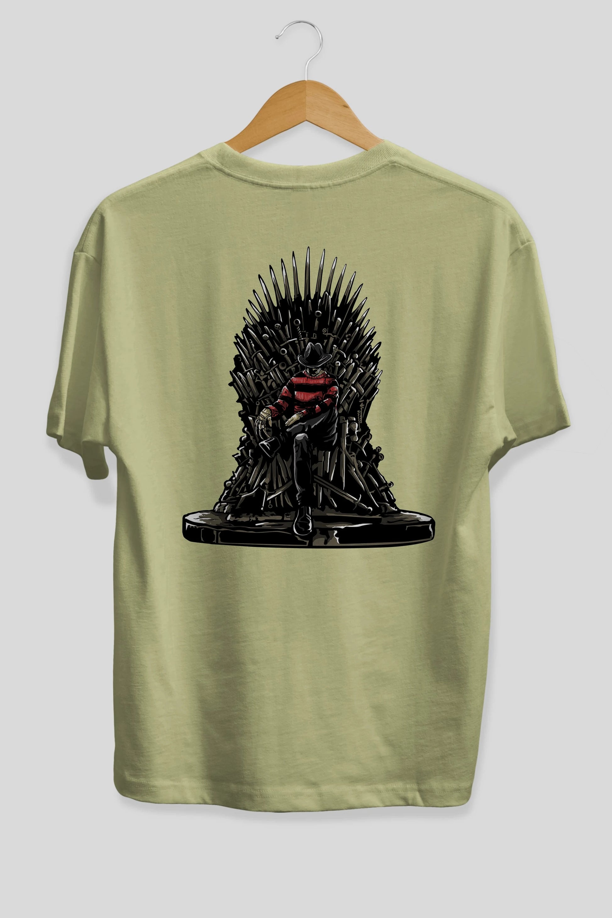 Nightmare Throne Arka Baskılı Oversize t-shirt Erkek Kadın Unisex %100 Pamuk