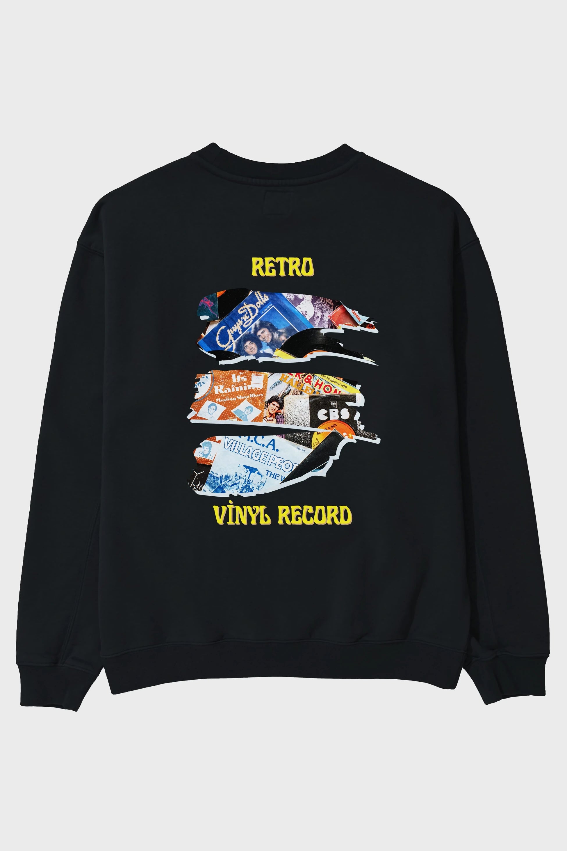 Retro Design Arka Baskılı Oversize Sweatshirt Erkek Kadın Unisex
