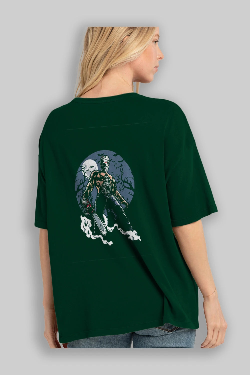 Evil Killer Arka Baskılı Oversize t-shirt Erkek Kadın Unisex %100 Pamuk