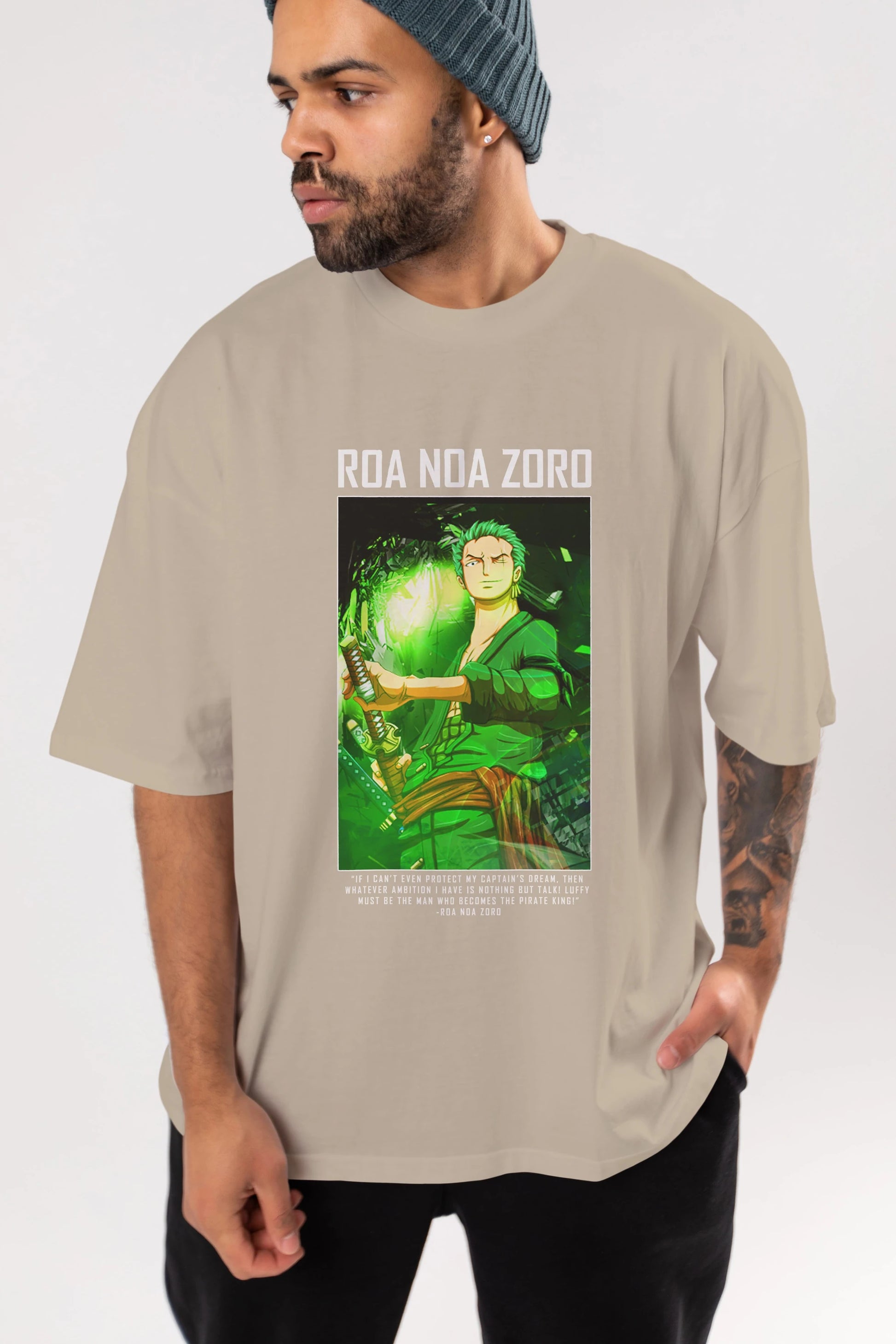 Roronoa Zoro 5 Anime Ön Baskılı Oversize t-shirt Erkek Kadın Unisex