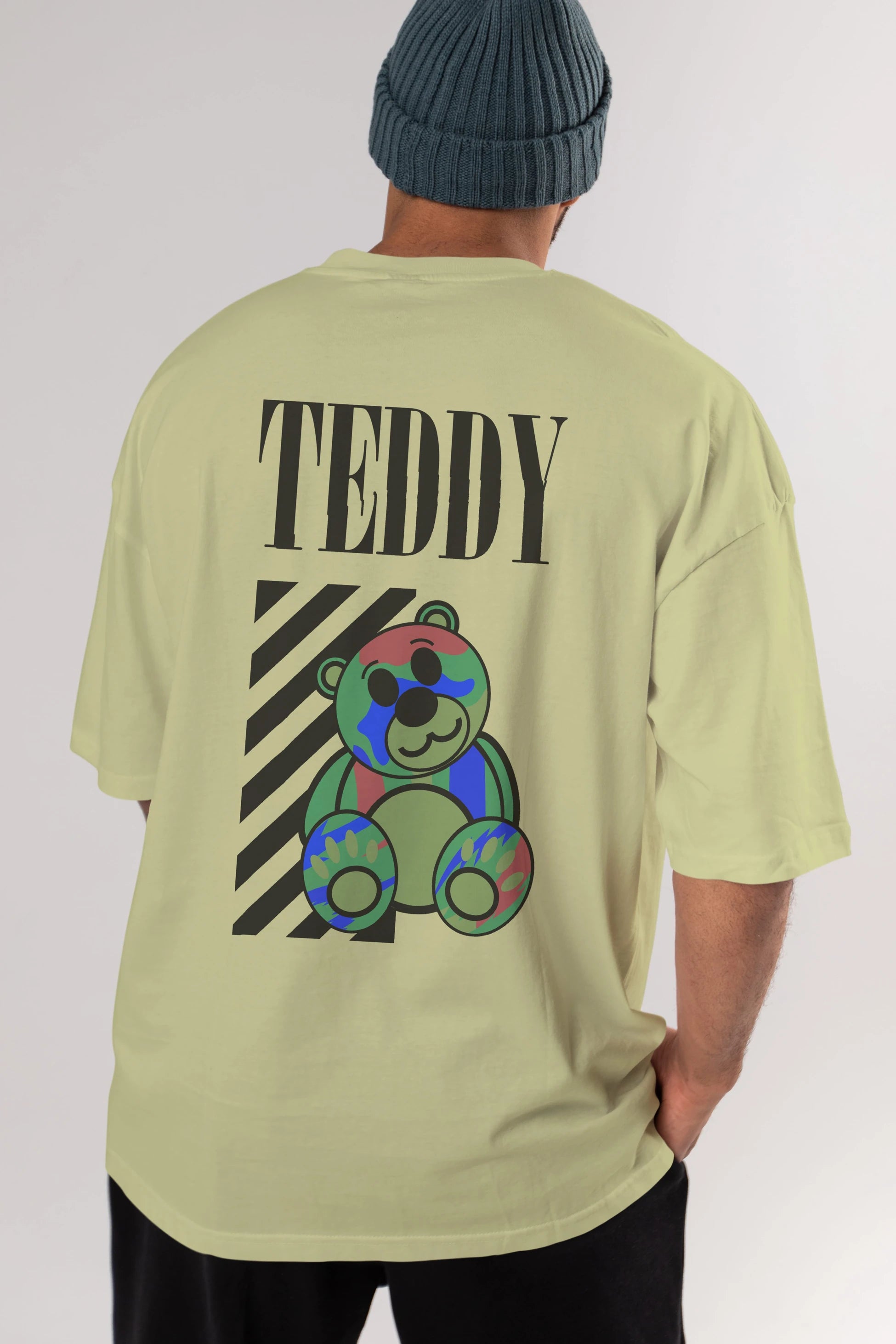 Teddy Bear 2 Arka Baskılı Oversize t-shirt Erkek Kadın Unisex