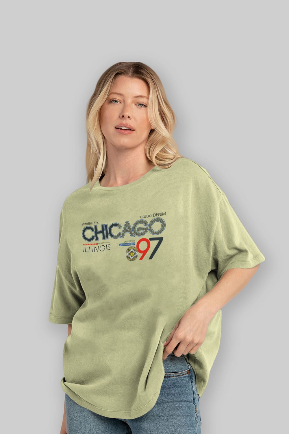 Chicago 97 Ön Baskılı Oversize t-shirt Erkek Kadın Unisex