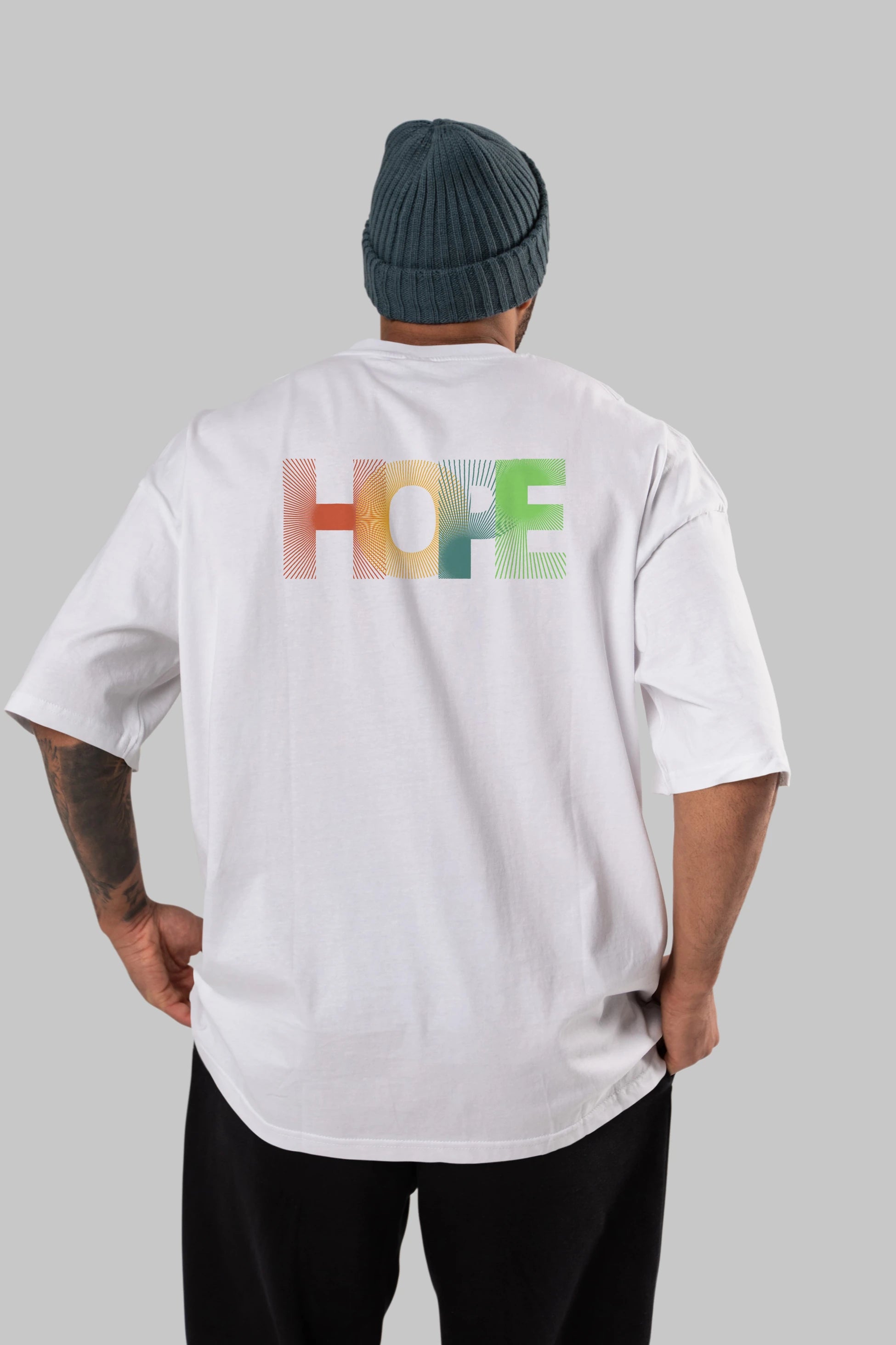 Hope Arka Baskılı Oversize t-shirt Erkek Kadın Unisex