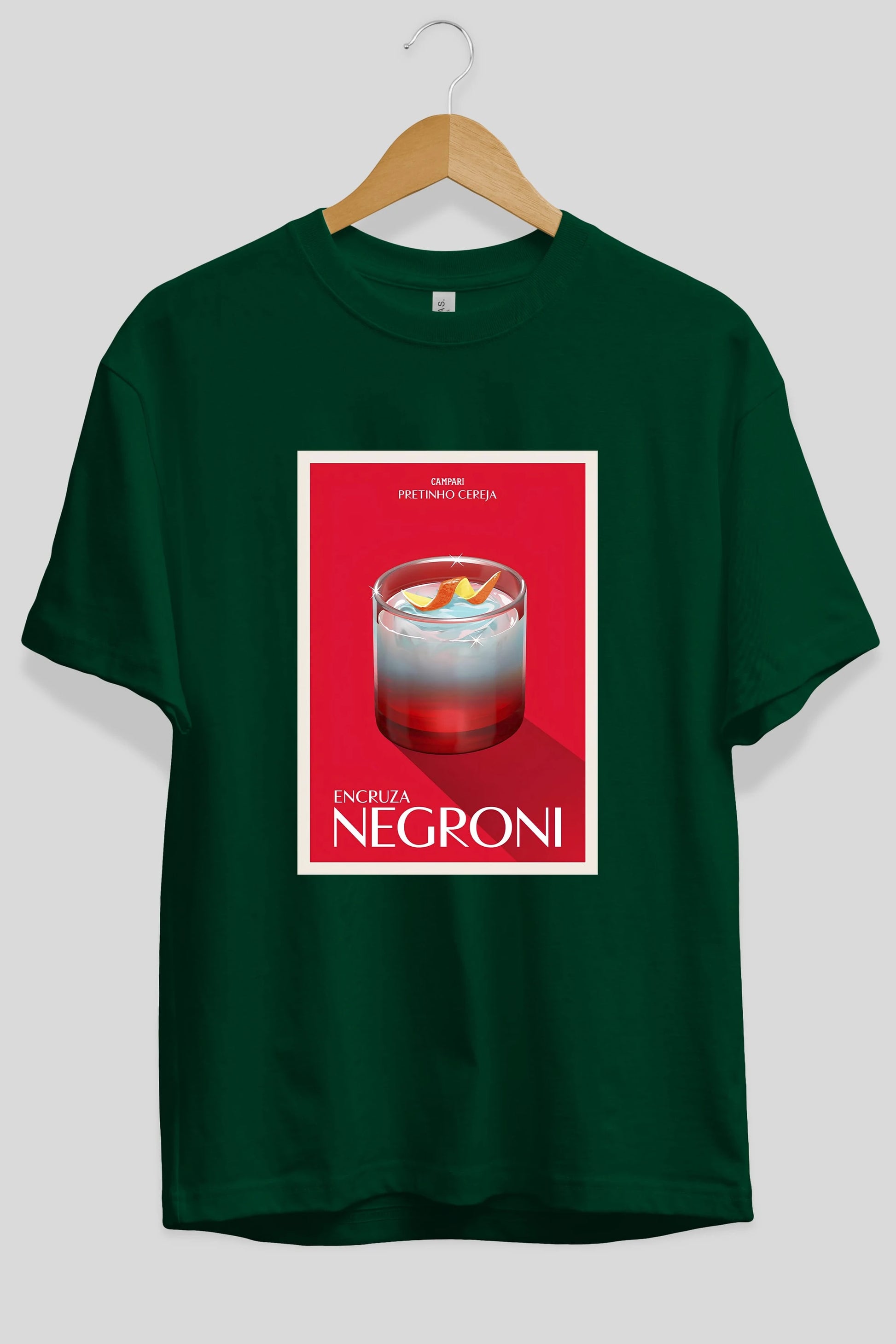 Encruza Negroni Ön Baskılı Oversize t-shirt Erkek Kadın Unisex %100 Pamuk Bisiklet Yaka tişort