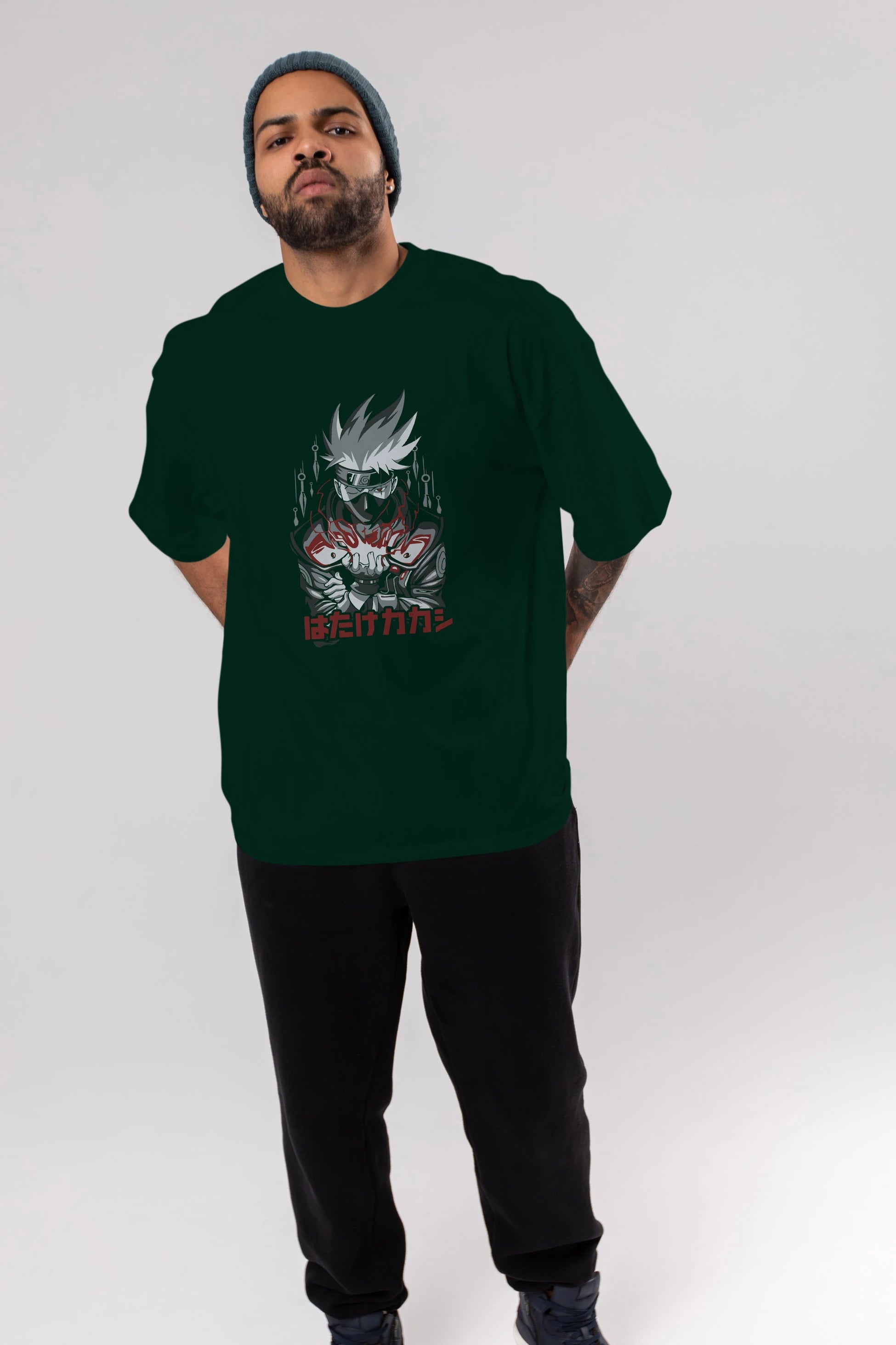 KAKASHI HATAKE NARUTO 1 Anime Ön Baskılı Oversize t-shirt %100 pamuk Erkek Kadın Unisex