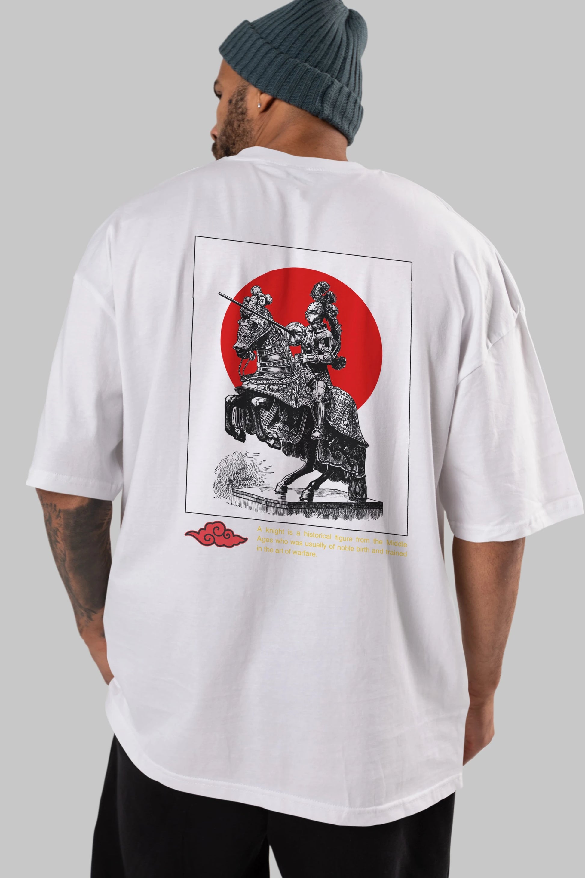 Japan Streetwear 2 Arka Baskılı Oversize t-shirt Erkek Kadın Unisex