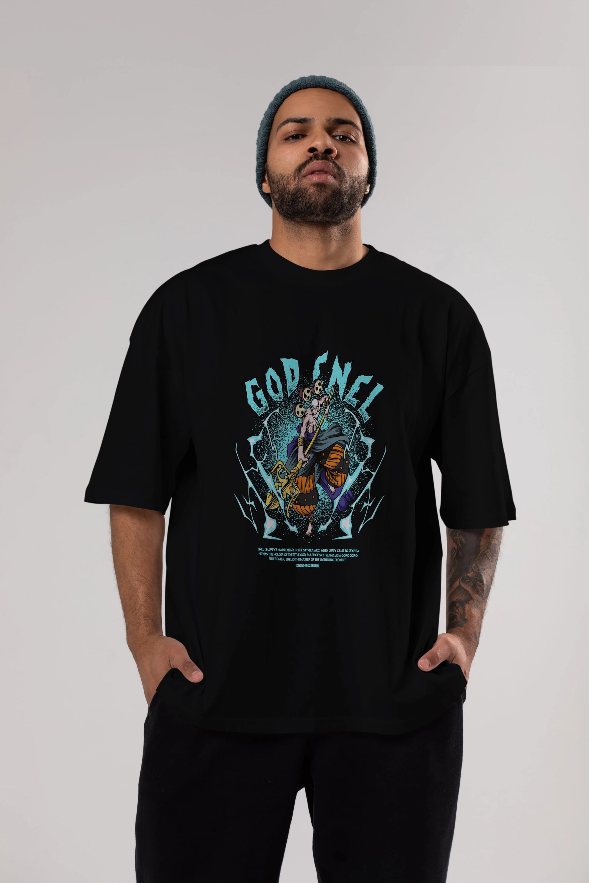 Eneru Anime Ön Baskılı Oversize t-shirt %100 pamuk Erkek Kadın Unisex