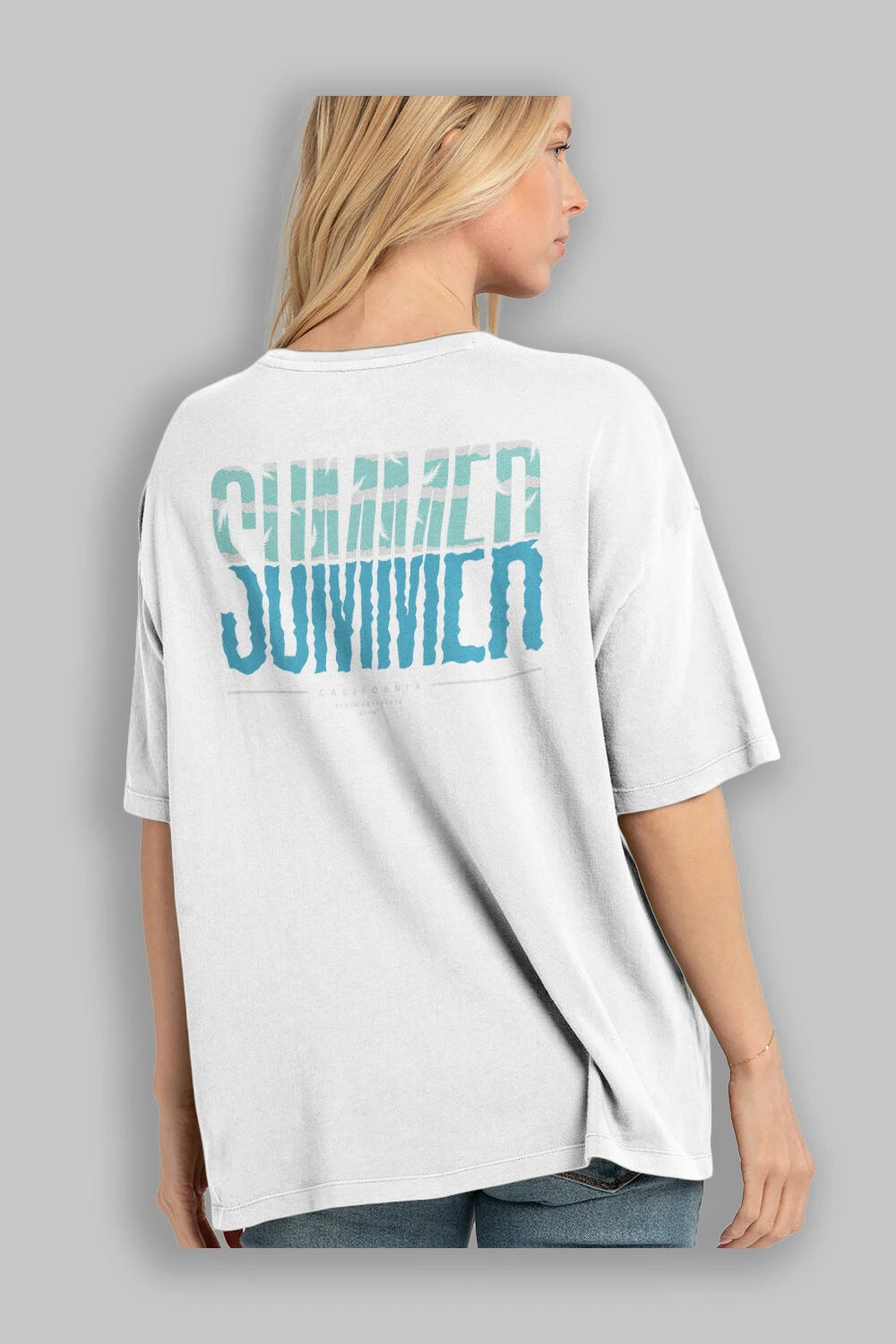 Summer California Arka Baskılı Oversize t-shirt Erkek Kadın Unisex