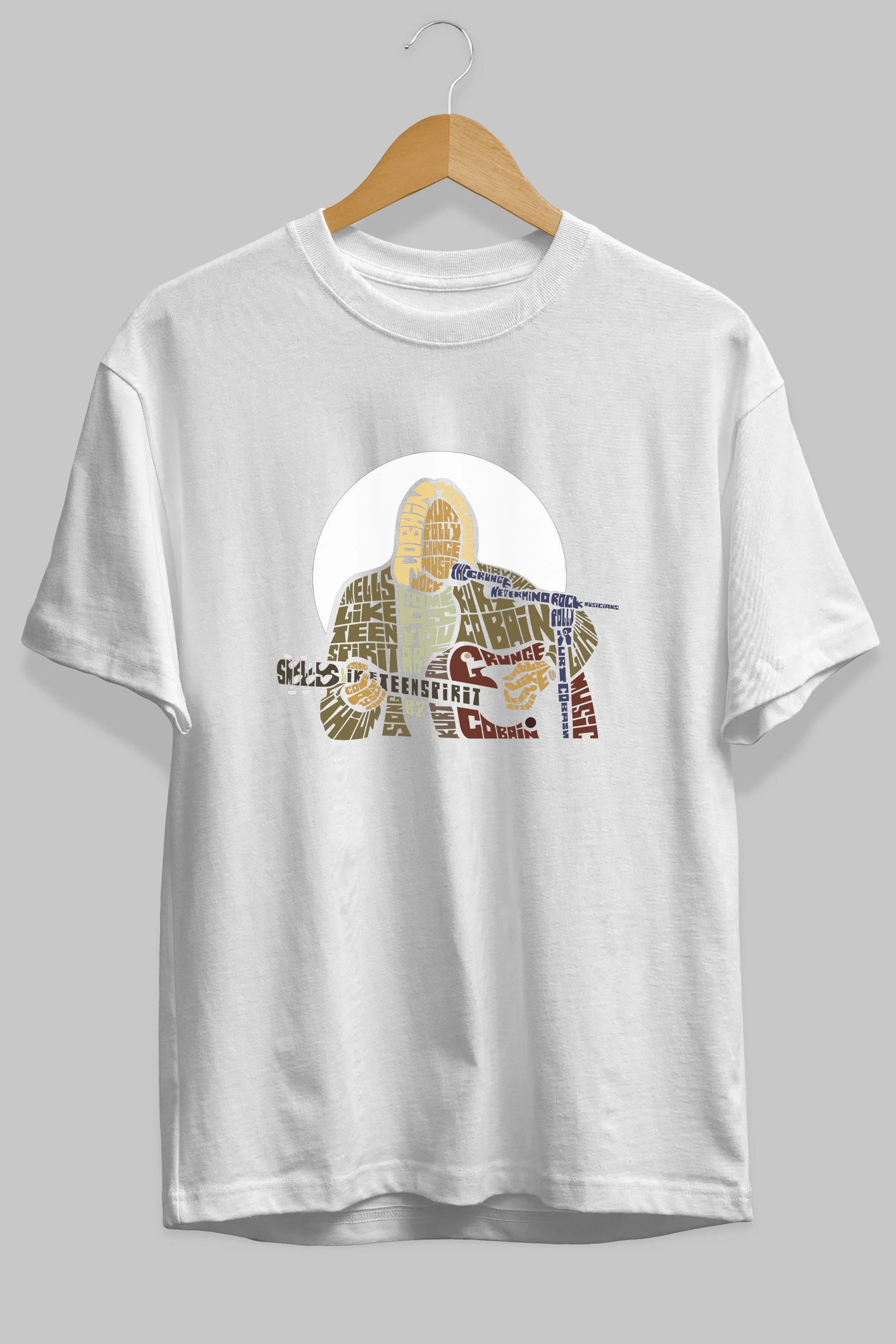 Kurt Cobain Ön Baskılı Oversize t-shirt %100 pamuk Erkek Kadın Unisex